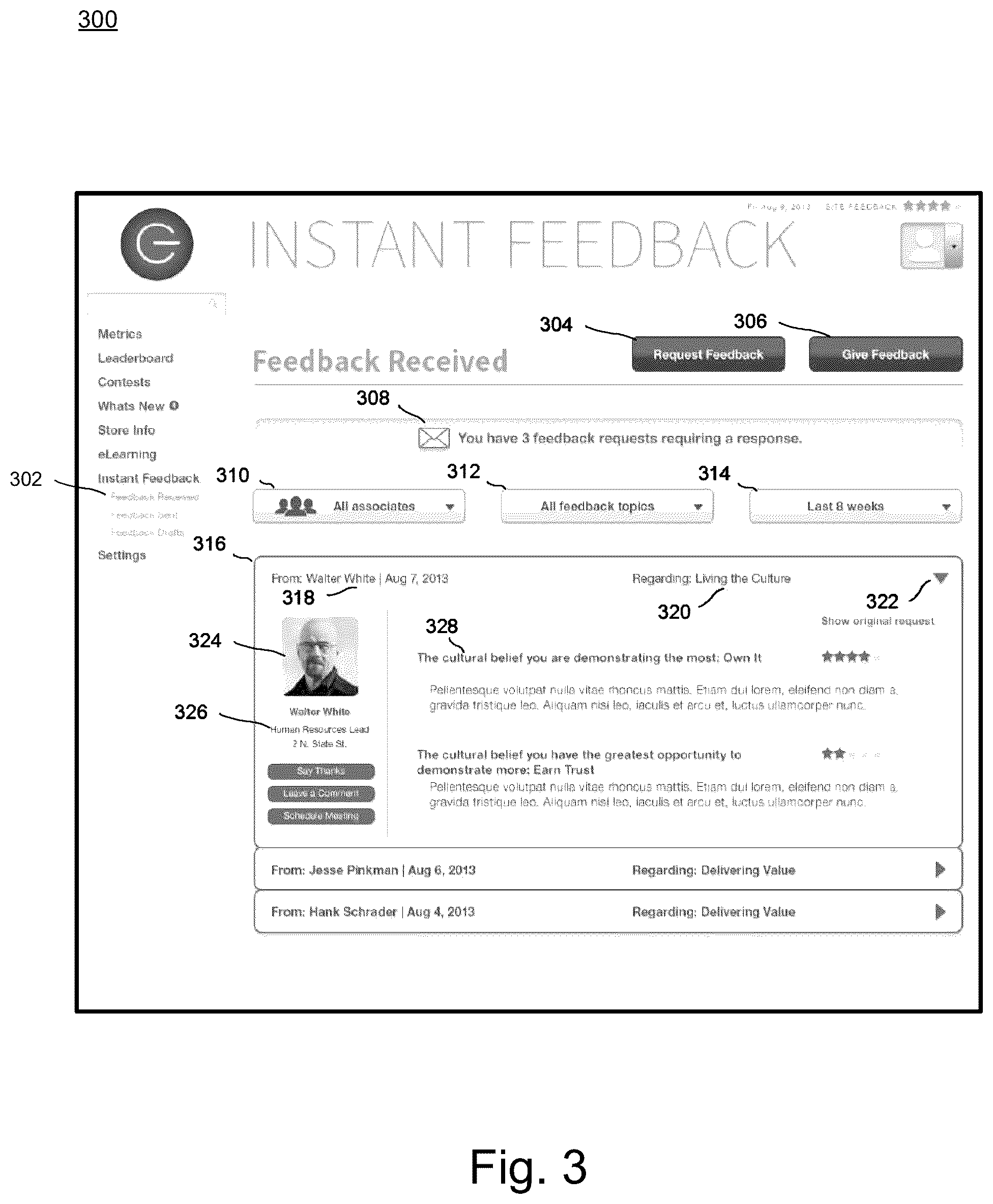 Patent US12106246 Figure 5 – System and method supporting ongoing worker feedback