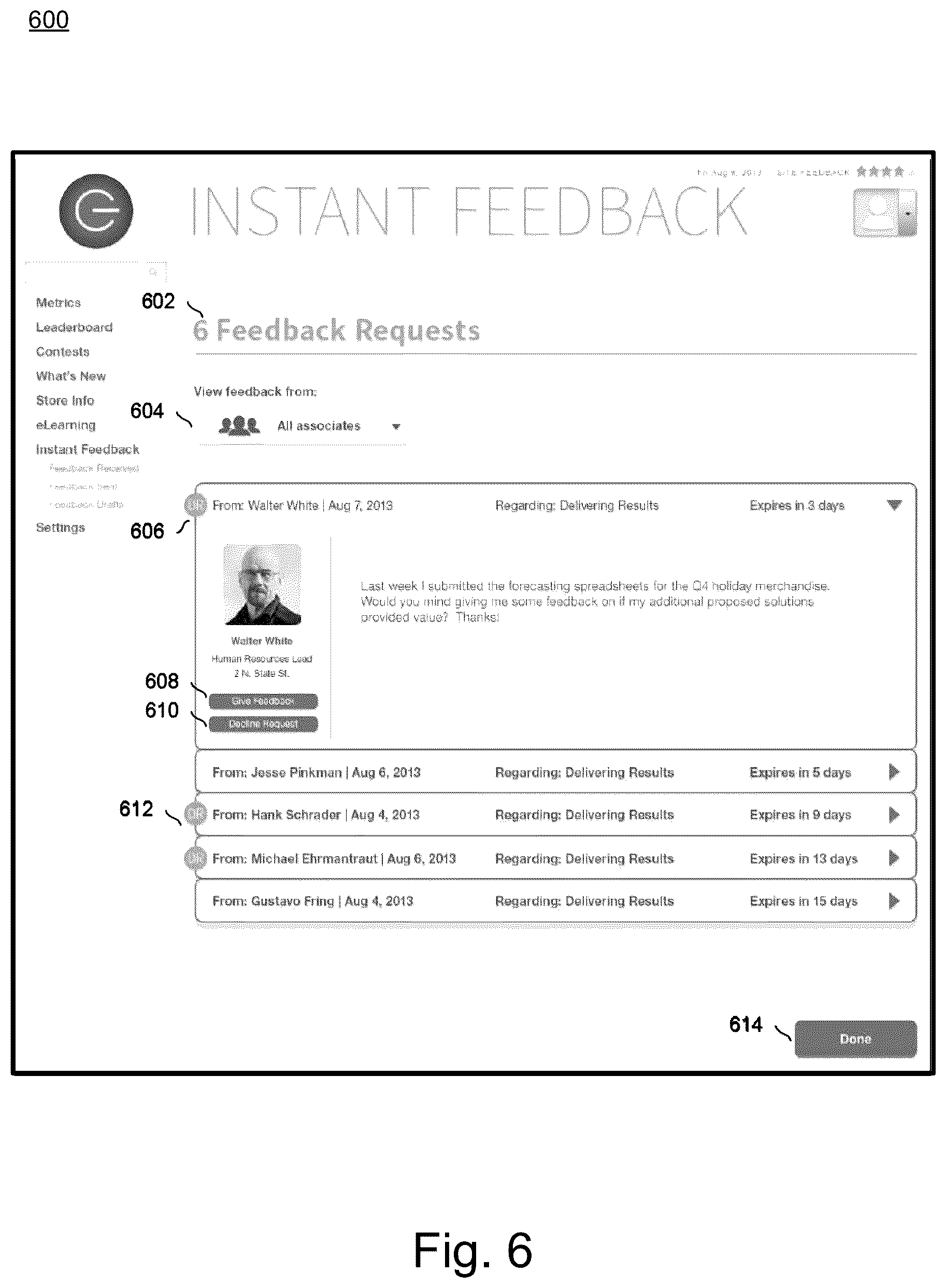 Patent US12106246 Figure 8 – System and method supporting ongoing worker feedback
