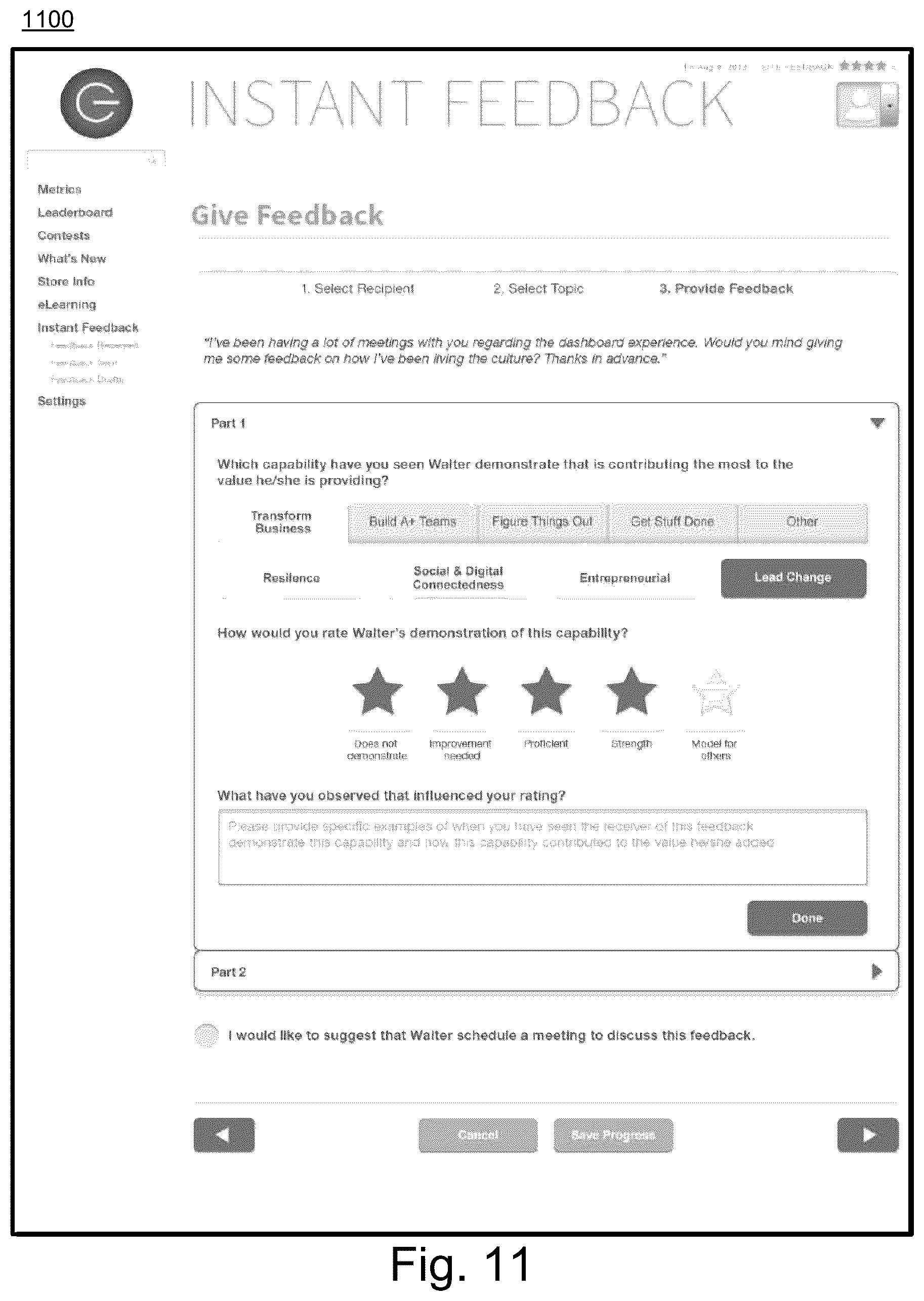 Patent US12106246 Figure 13 – System and method supporting ongoing worker feedback