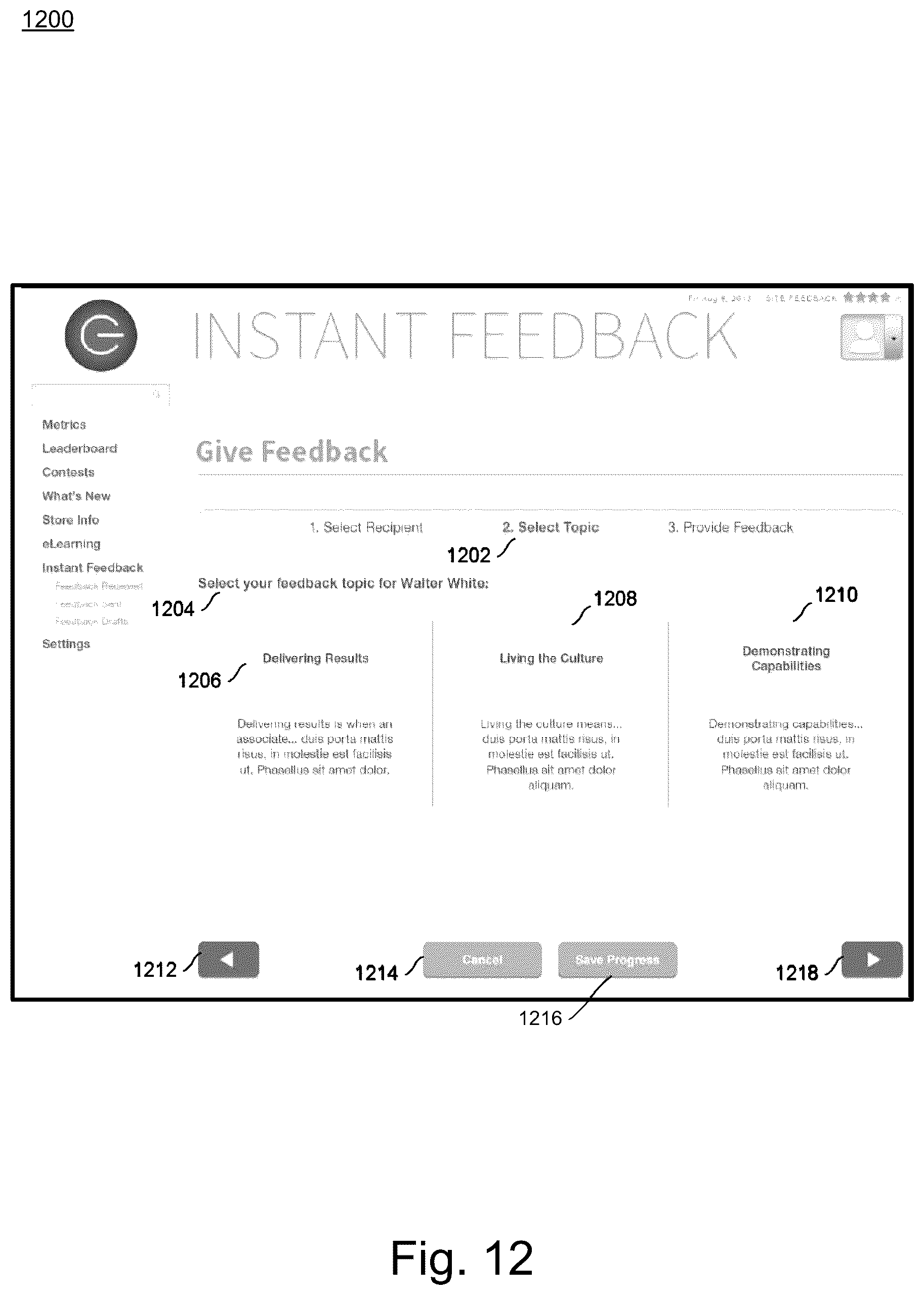 Patent US12106246 Figure 14 – System and method supporting ongoing worker feedback