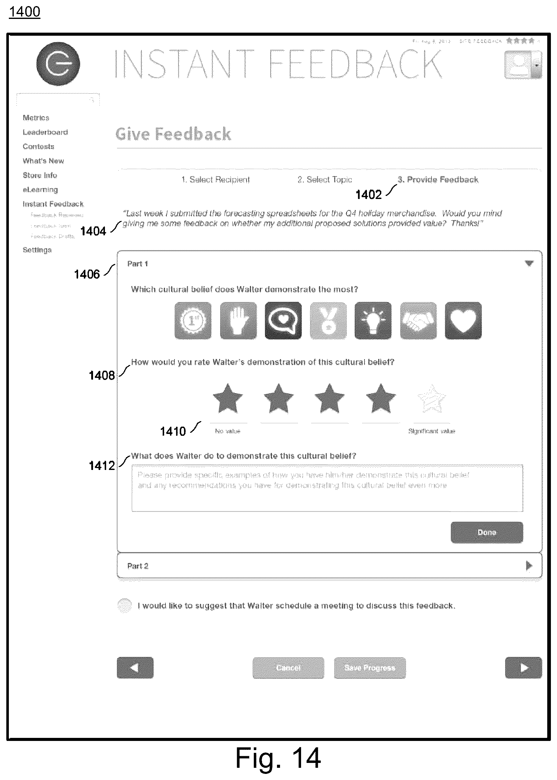 Patent US12106246 Figure 16 – System and method supporting ongoing worker feedback