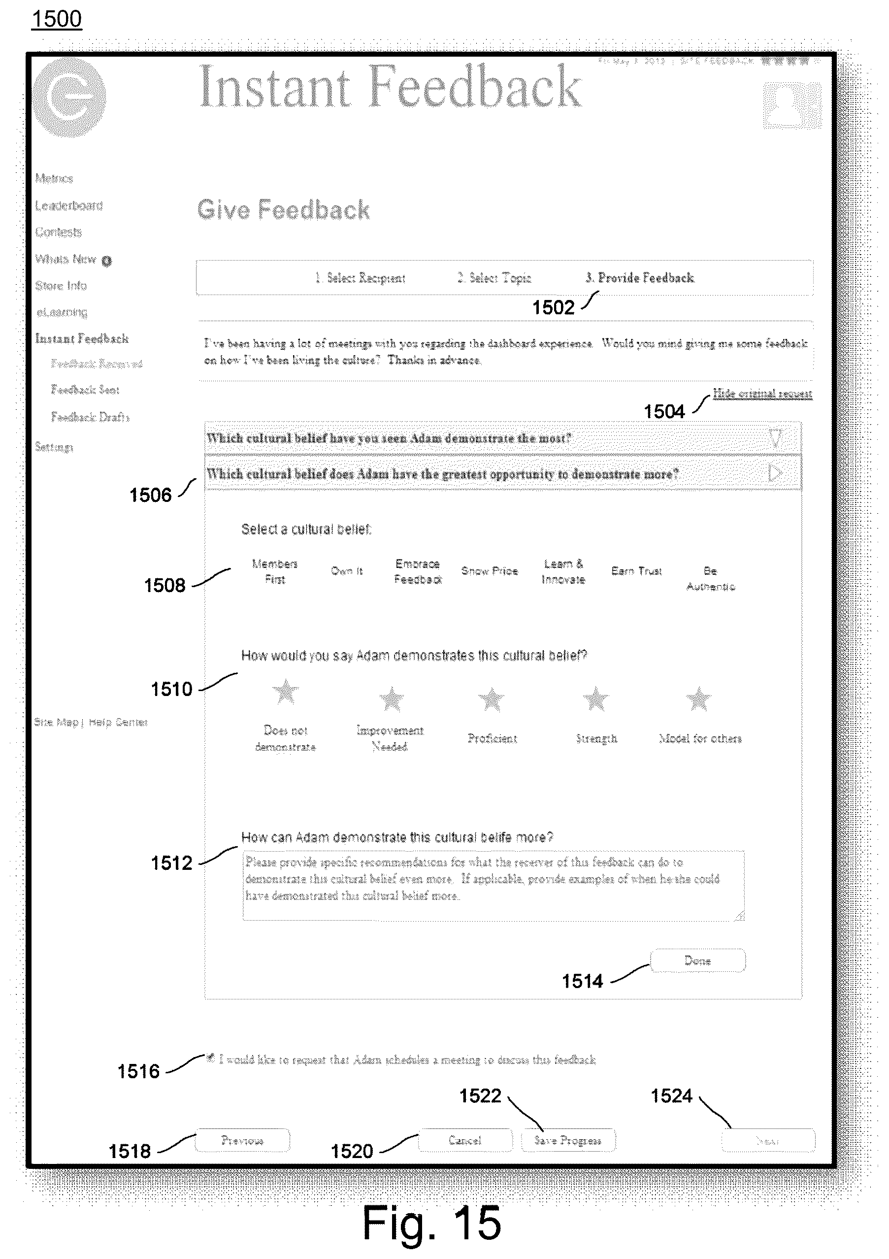Patent US12106246 Figure 17 – System and method supporting ongoing worker feedback