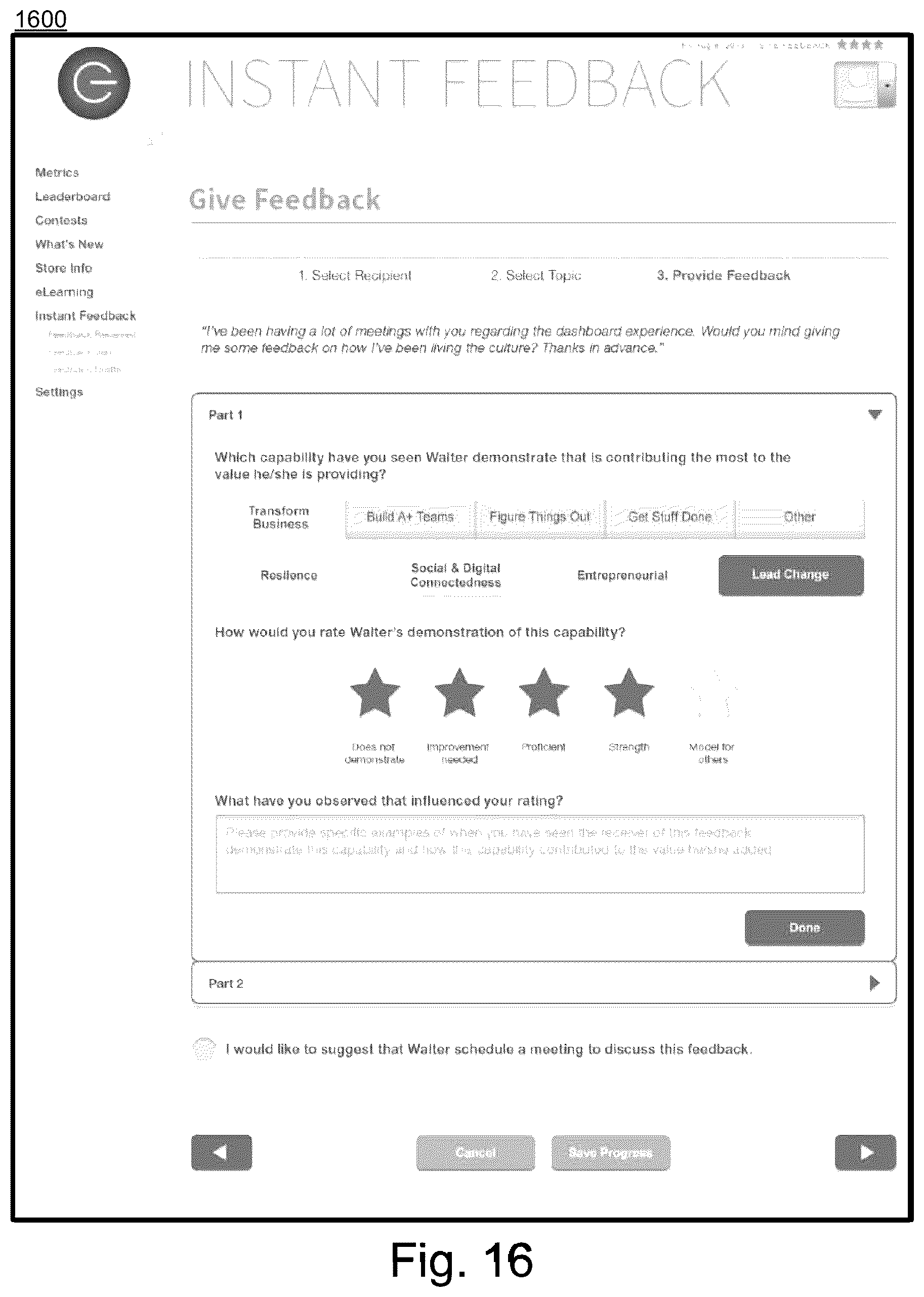 Patent US12106246 Figure 18 – System and method supporting ongoing worker feedback