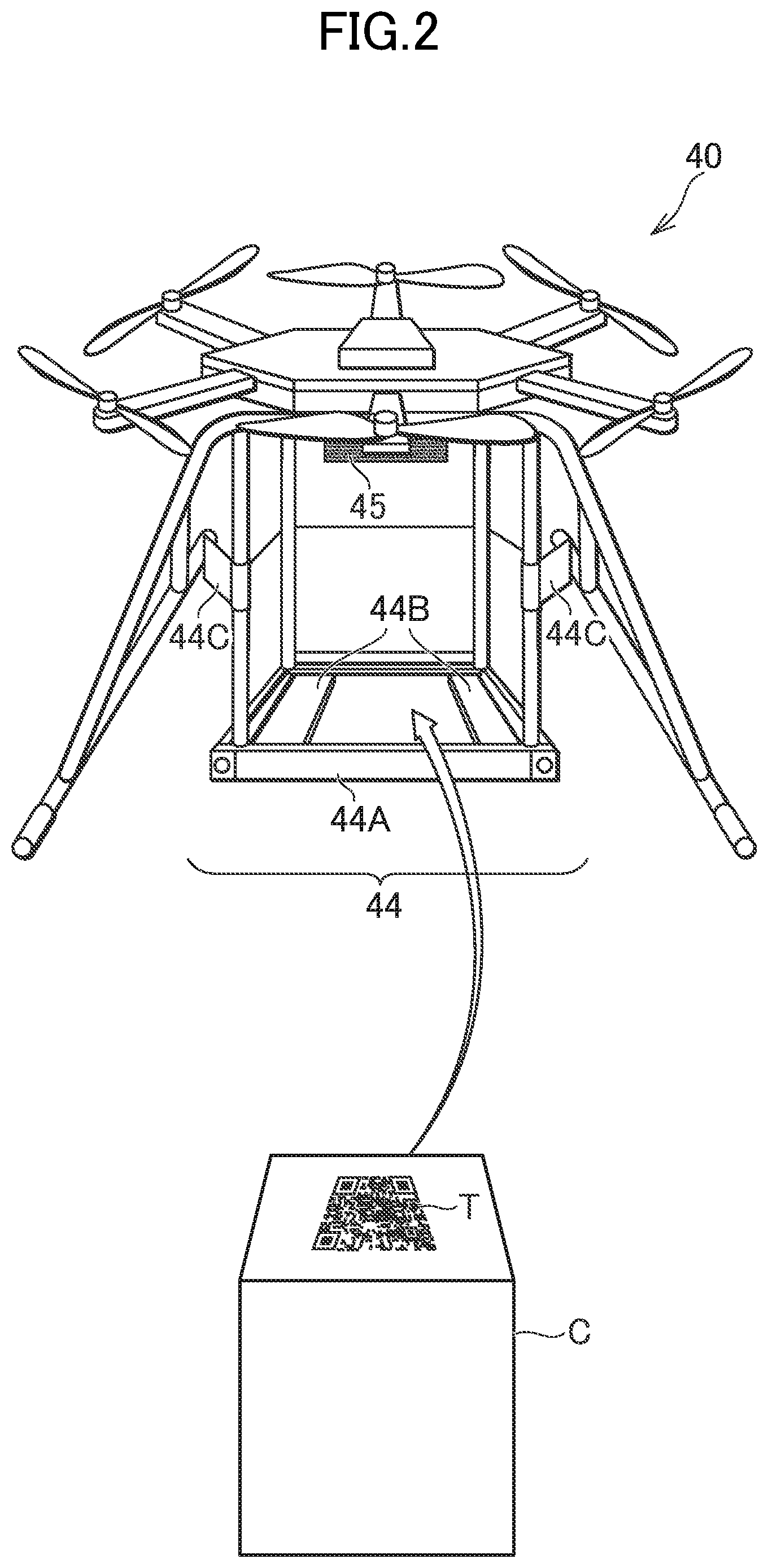 Patent US12106256 Figure 2 – Logistics system, unmanned aerial vehicle, and cargo management method