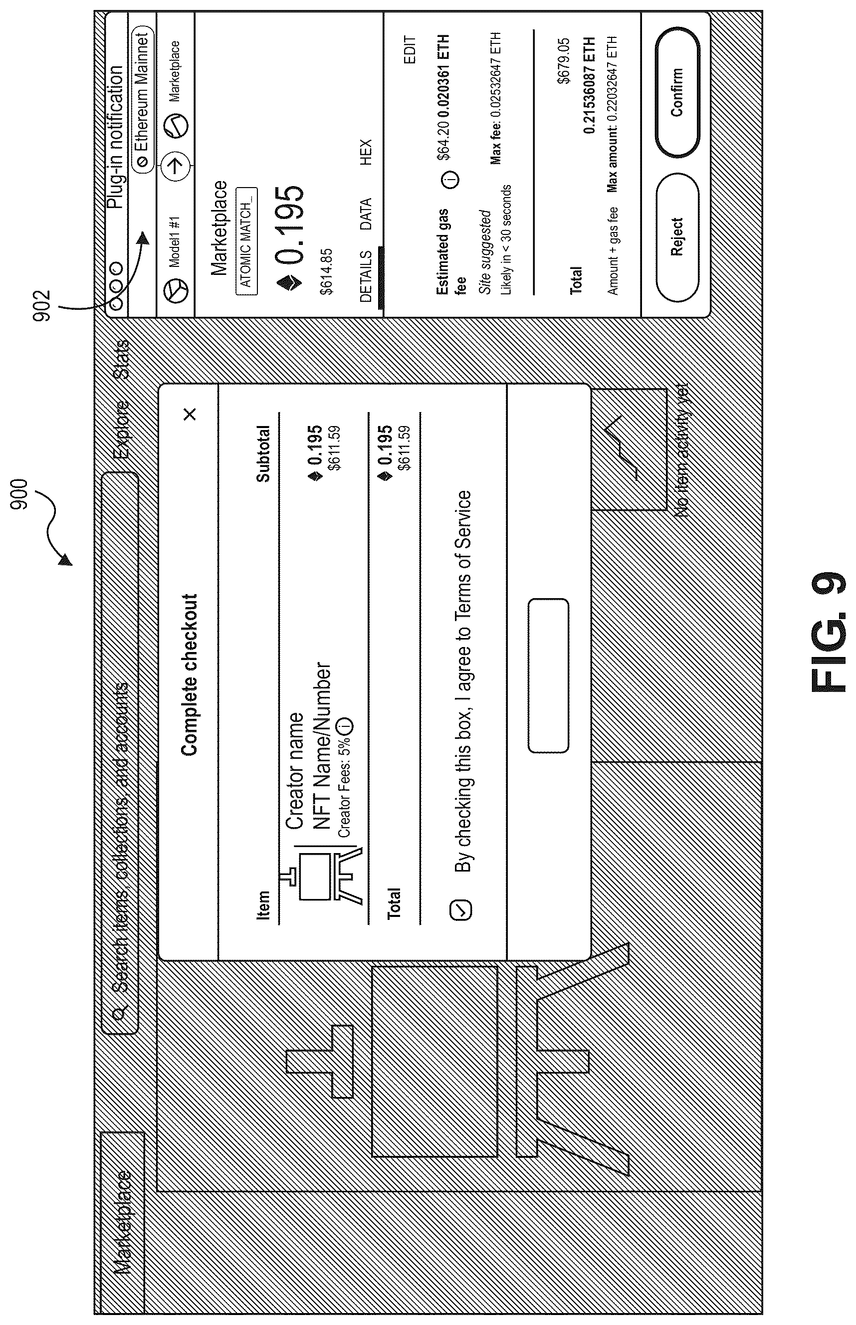 Patent US12106288 Figure 9 – Authentication system and method
