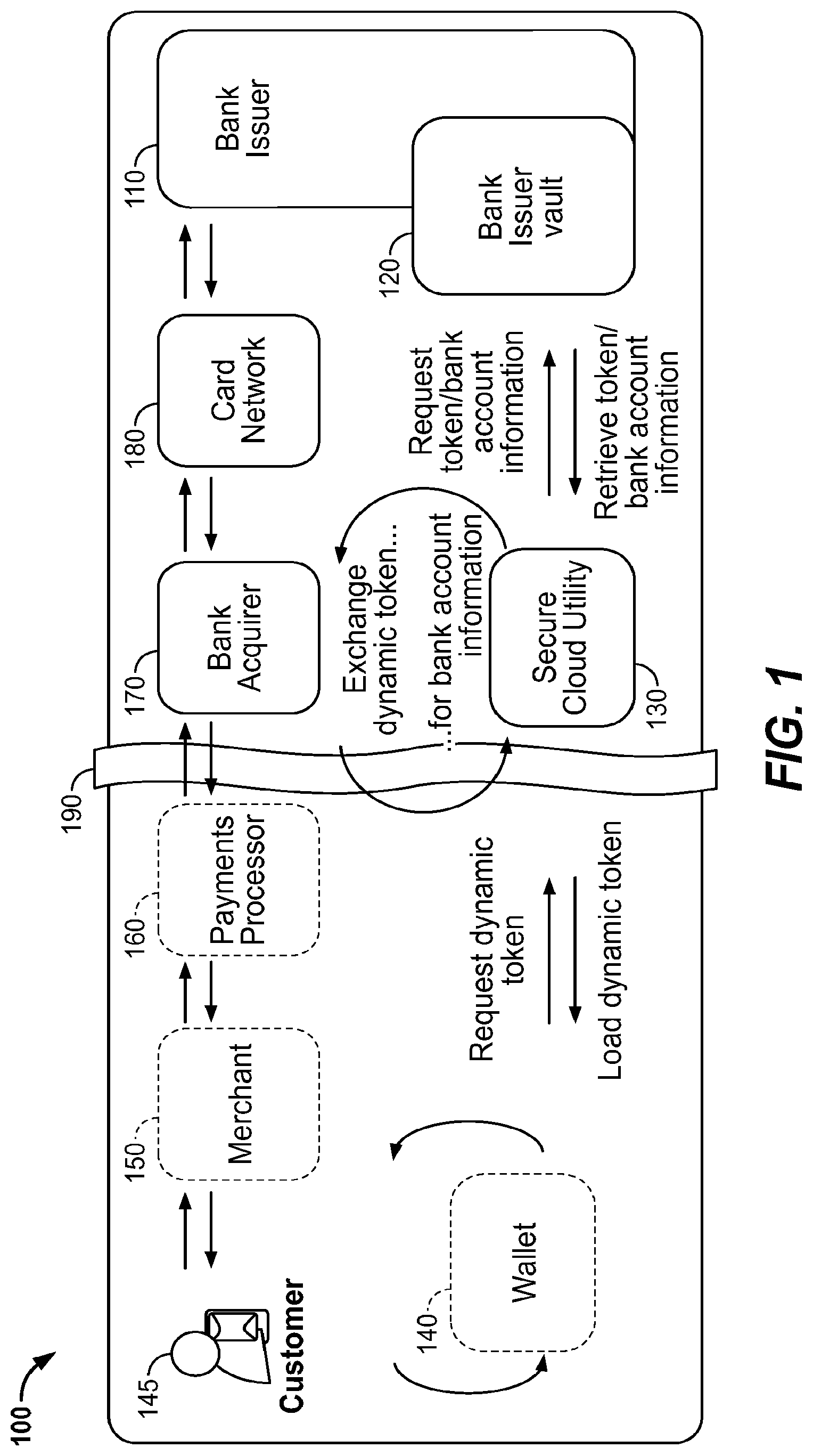 Patent US12106301 Figure 1 – Secure payment processing