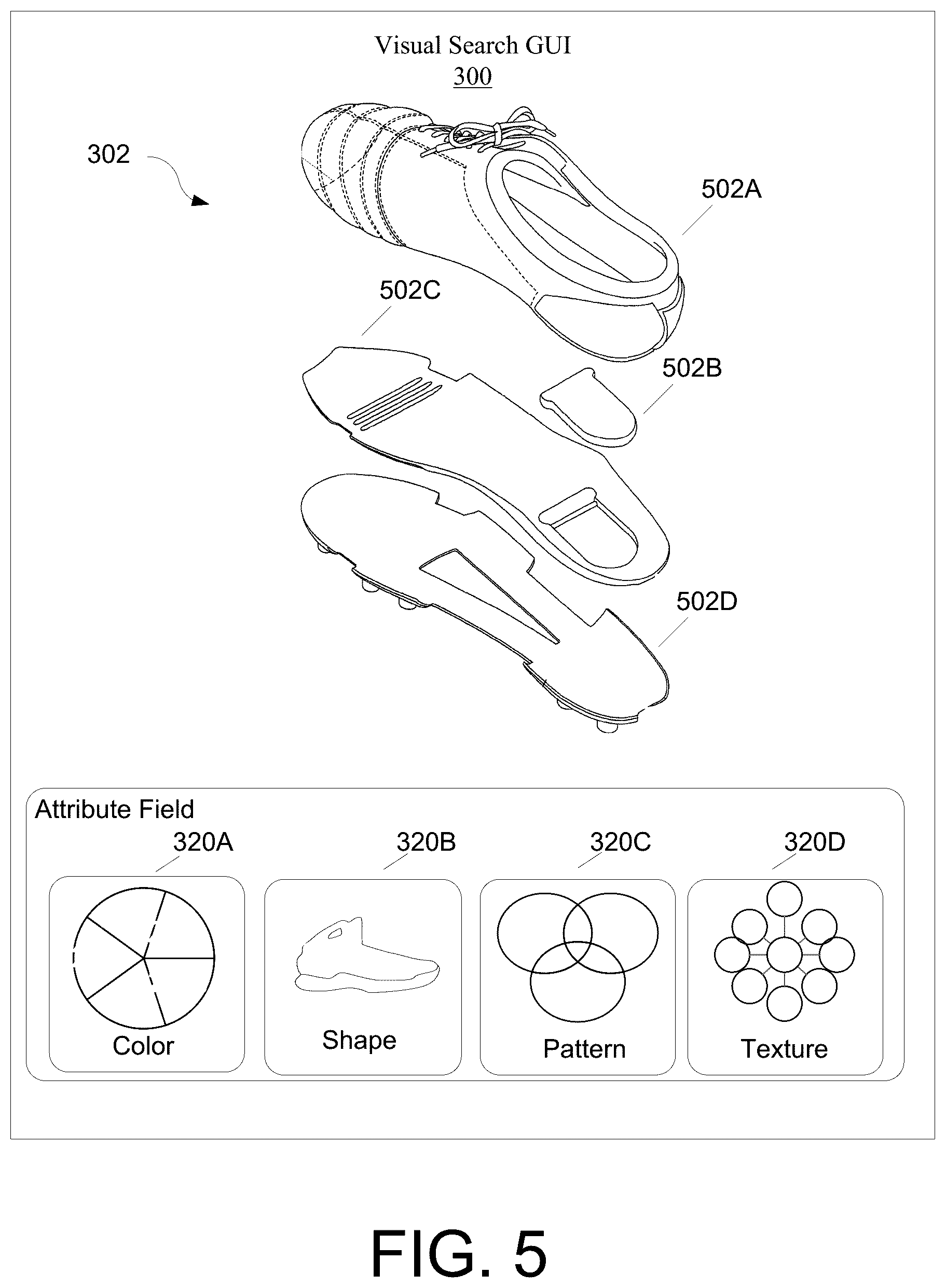 Patent US12106348 Figure 5 – Product presentation assisted by visual search