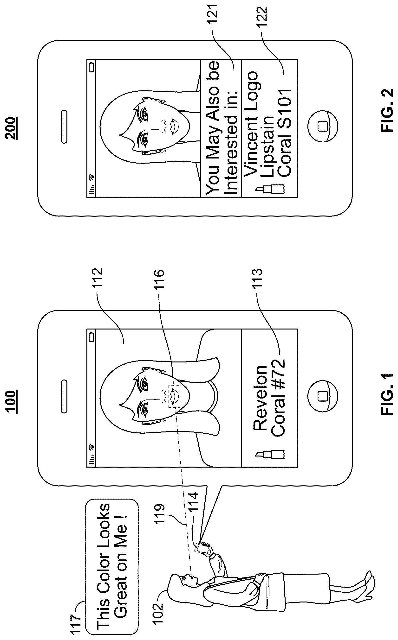 Patent US12106353 Figure 1 – System and method for generating a product recommendation in a virtual try-on session