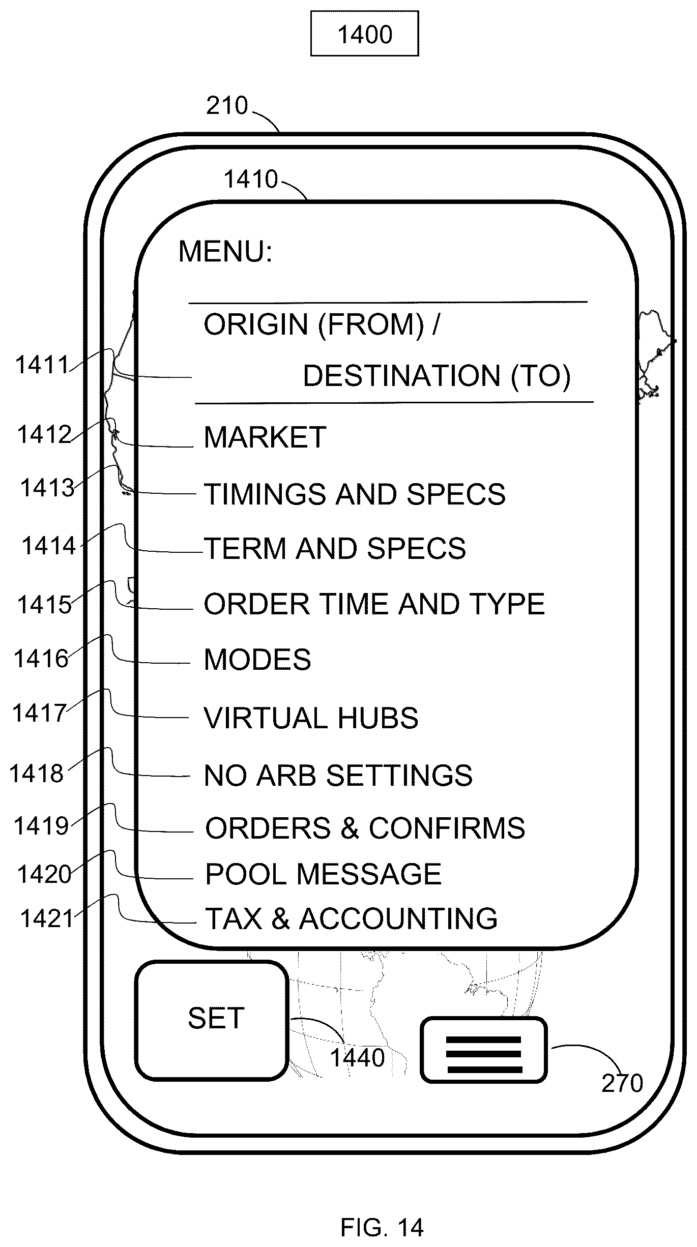 Patent US12106365 Figure 14 – Web browser and operating system portal and search portal with price time priority queues