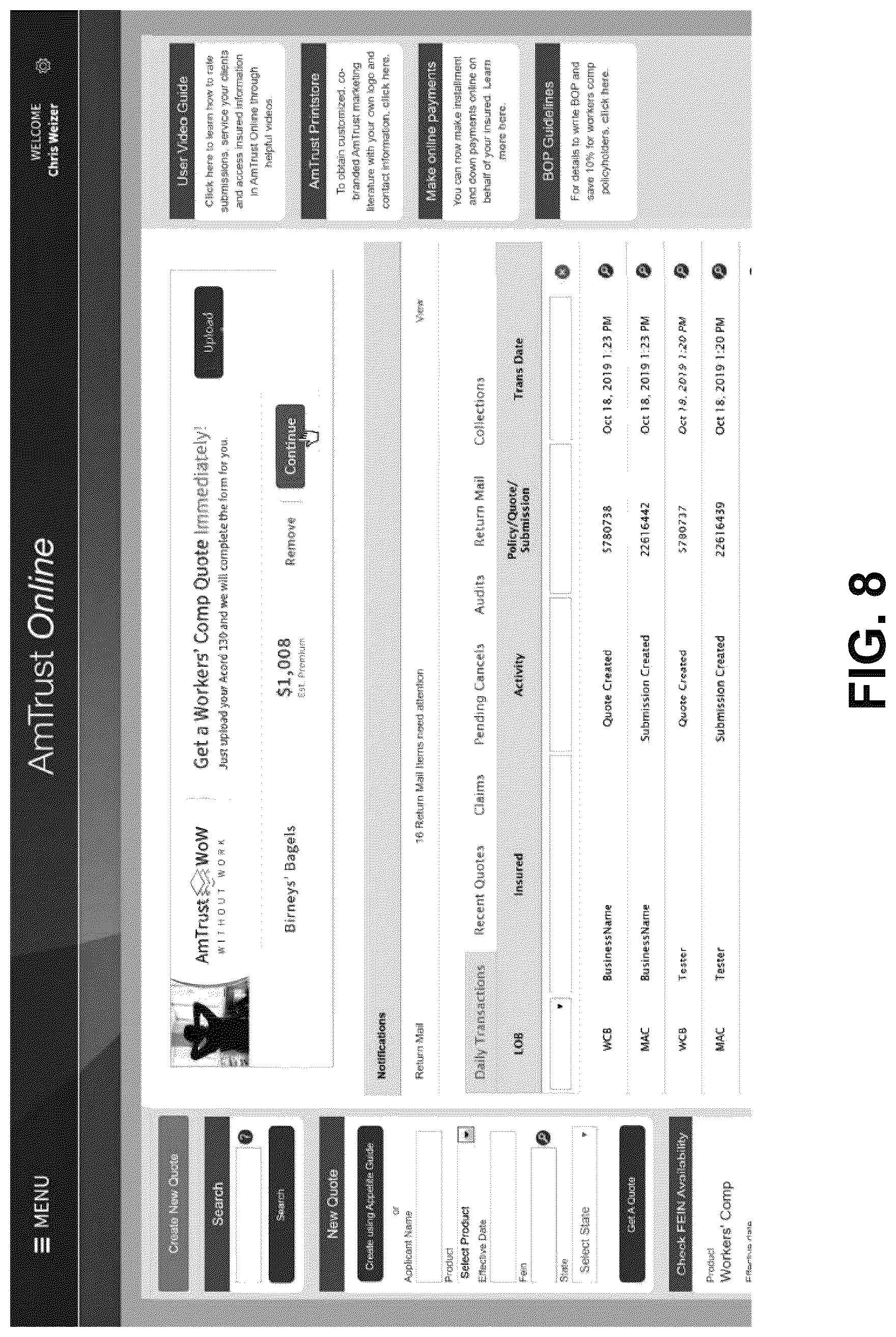 Patent US12106375 Figure 8 – Insurance optimal quote recognition