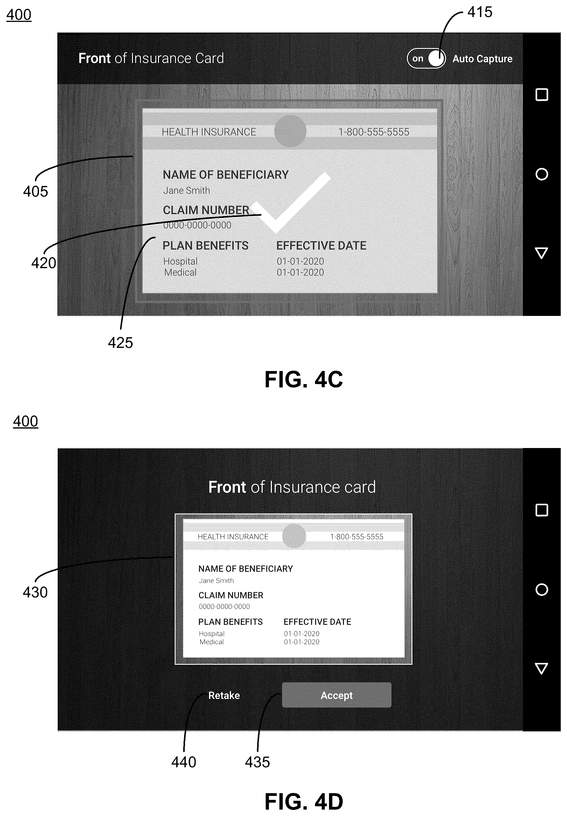 Patent US12106379 Figure 4 – Using machine learning to classify insurance card information