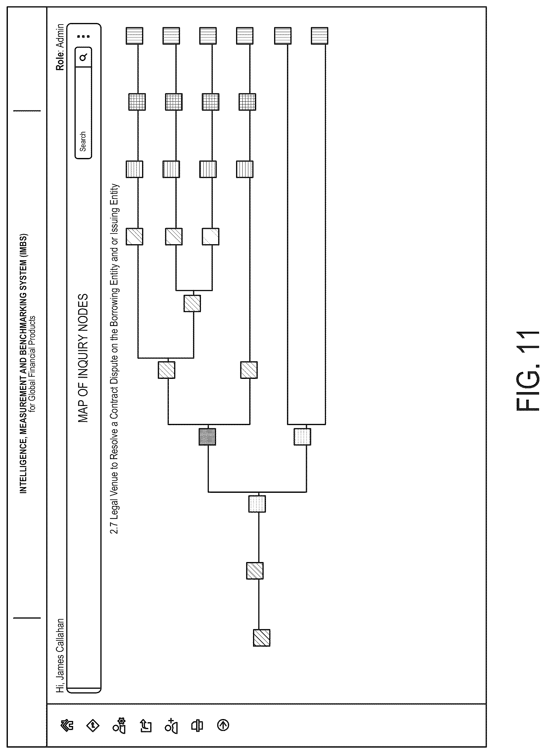 Patent US12106382 Figure 11 – Computer system and method for detecting, extracting, weighing, benchmarking, scoring, reporting and capitalizing on complex risks found in buy/sell transactional agreements, financing agreements and research documents