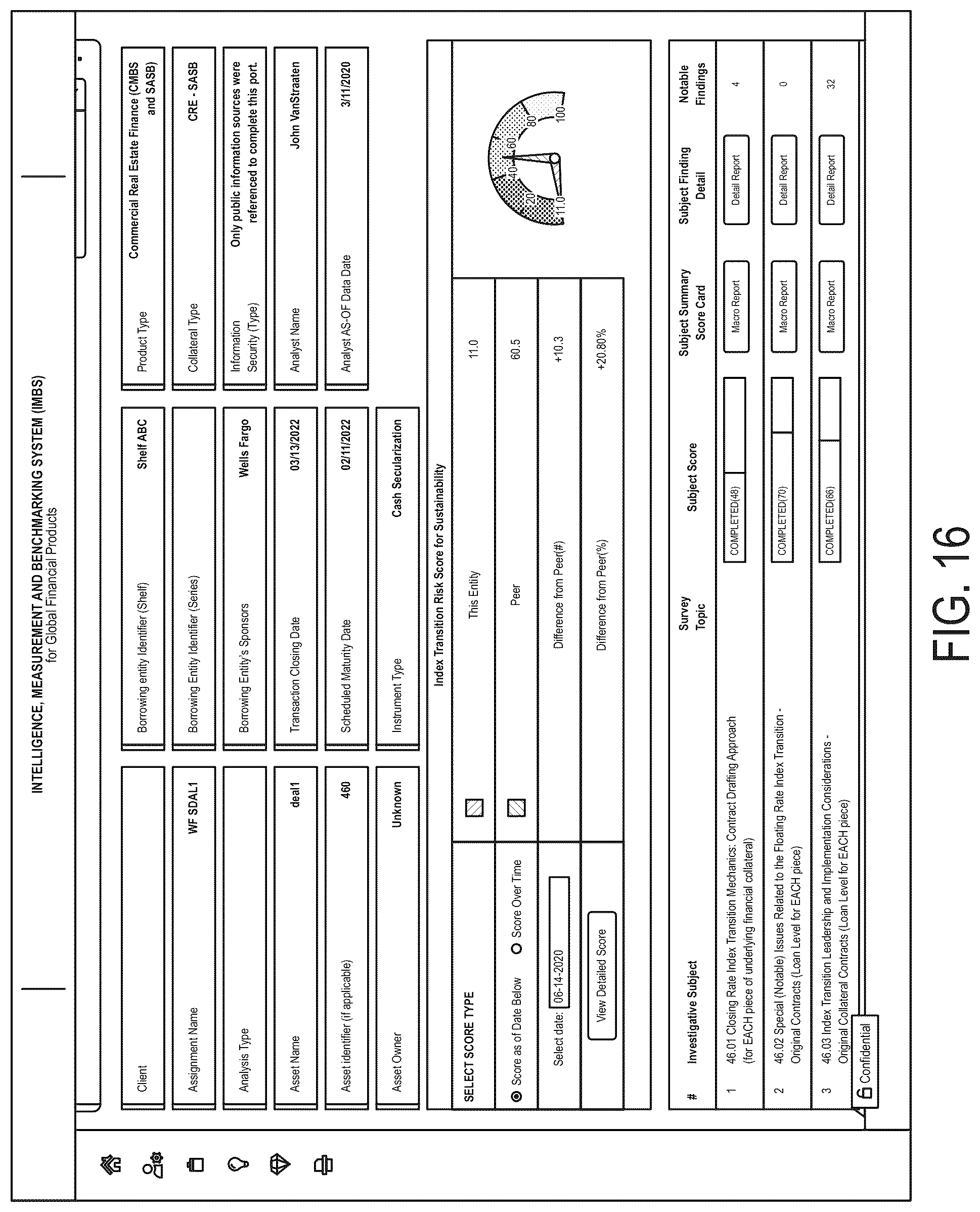 Patent US12106382 Figure 16 – Computer system and method for detecting, extracting, weighing, benchmarking, scoring, reporting and capitalizing on complex risks found in buy/sell transactional agreements, financing agreements and research documents