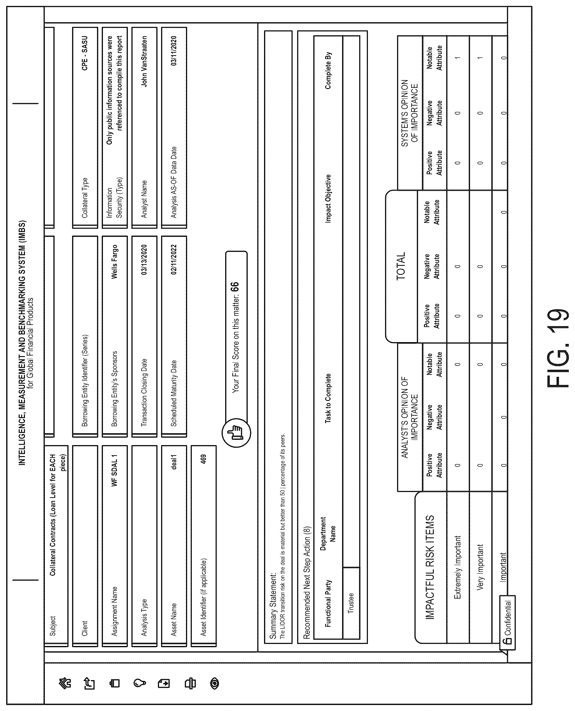 Patent US12106382 Figure 19 – Computer system and method for detecting, extracting, weighing, benchmarking, scoring, reporting and capitalizing on complex risks found in buy/sell transactional agreements, financing agreements and research documents