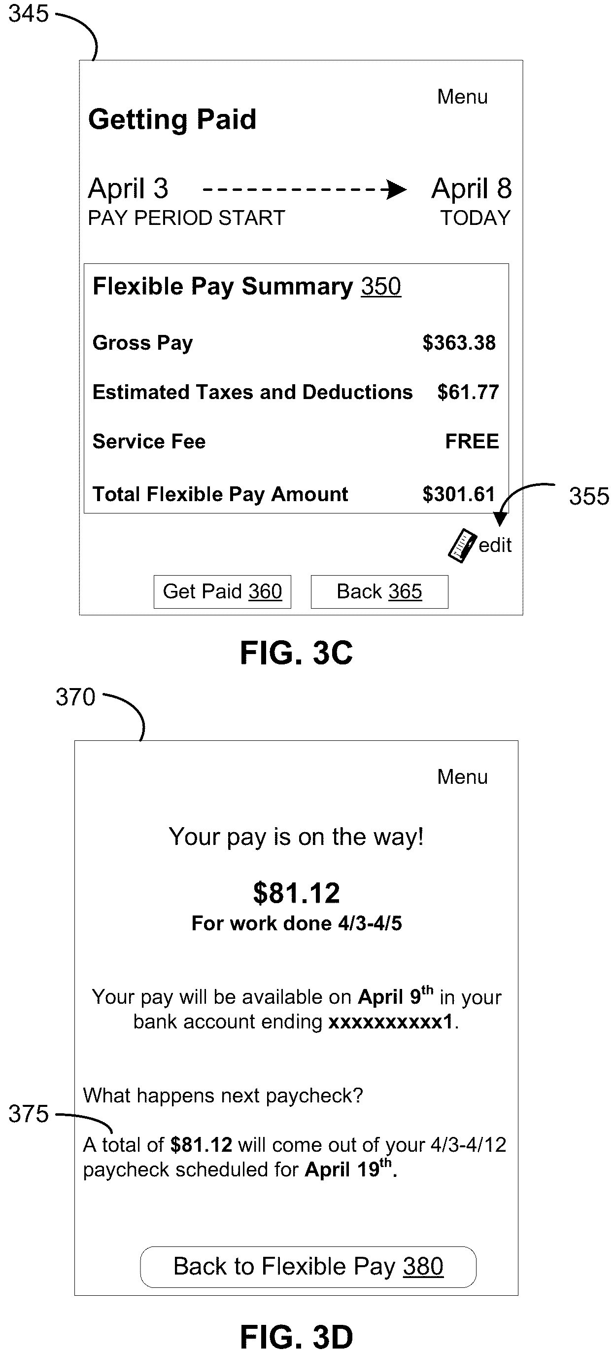 Patent US12106386 Figure 3 – Work tracking and advances in an employee database system