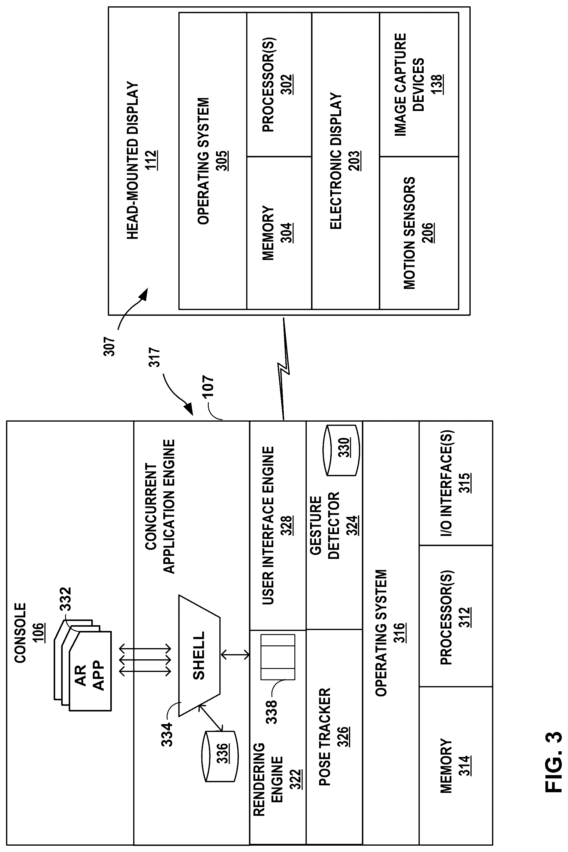 Patent US12106416 Figure 5 – Artificial reality system architecture for concurrent application execution and collaborative 3D scene rendering