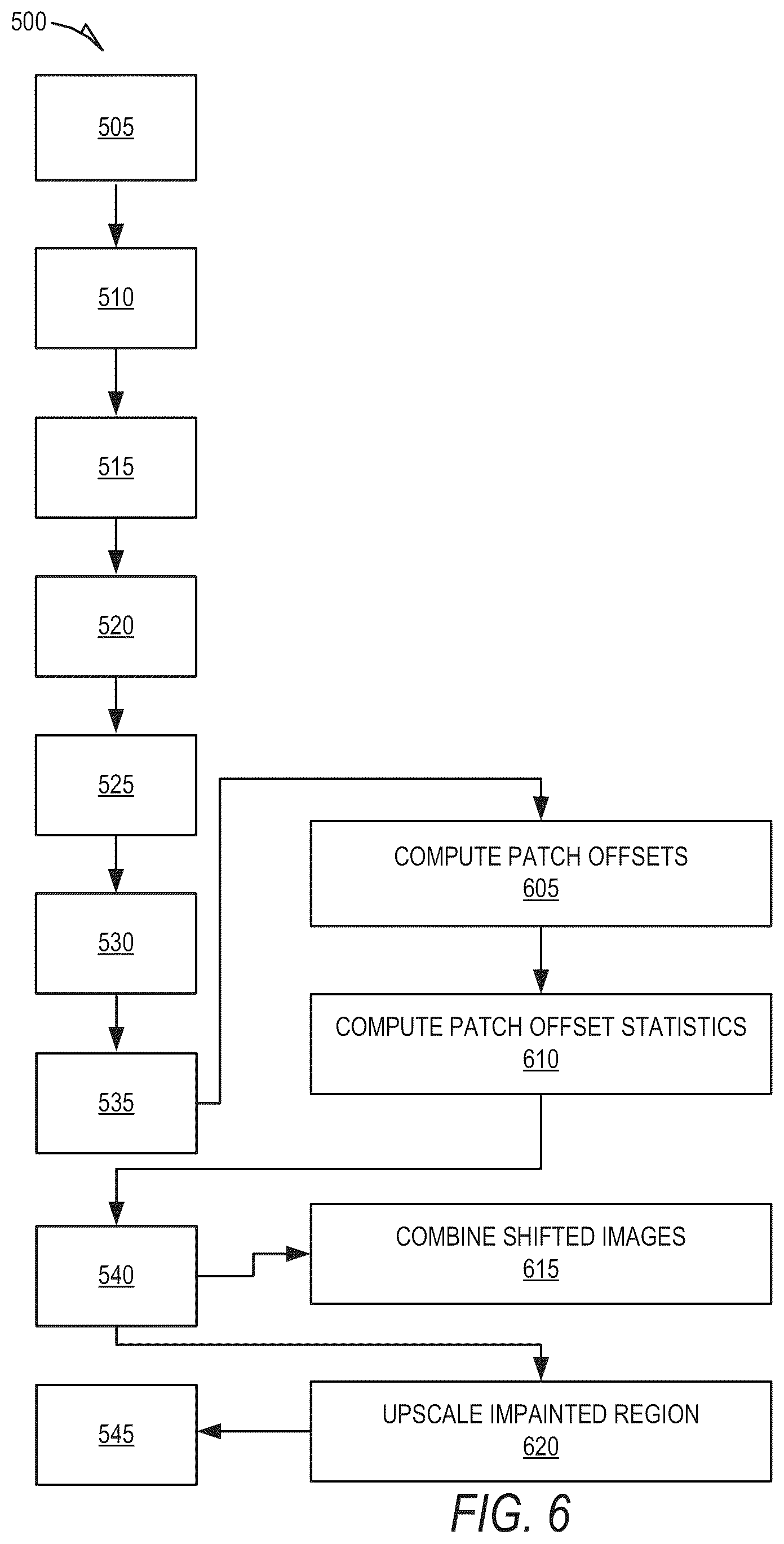 Patent US12106445 Figure 6 – Automatic image inpainting