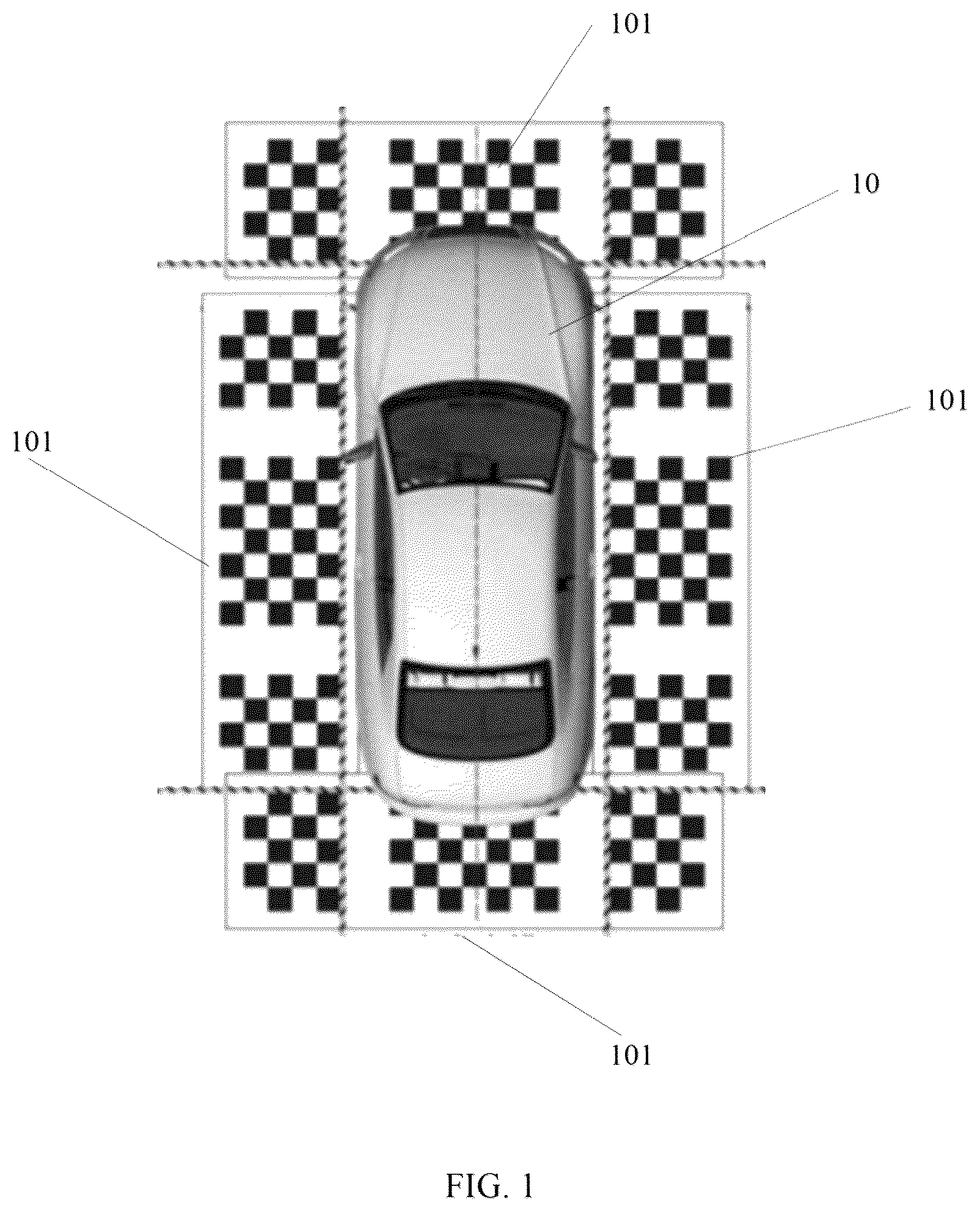 Patent US12106448 Figure 1 – Camera external parameter calibration method and system for vehicle panoramic system, and panoramic system