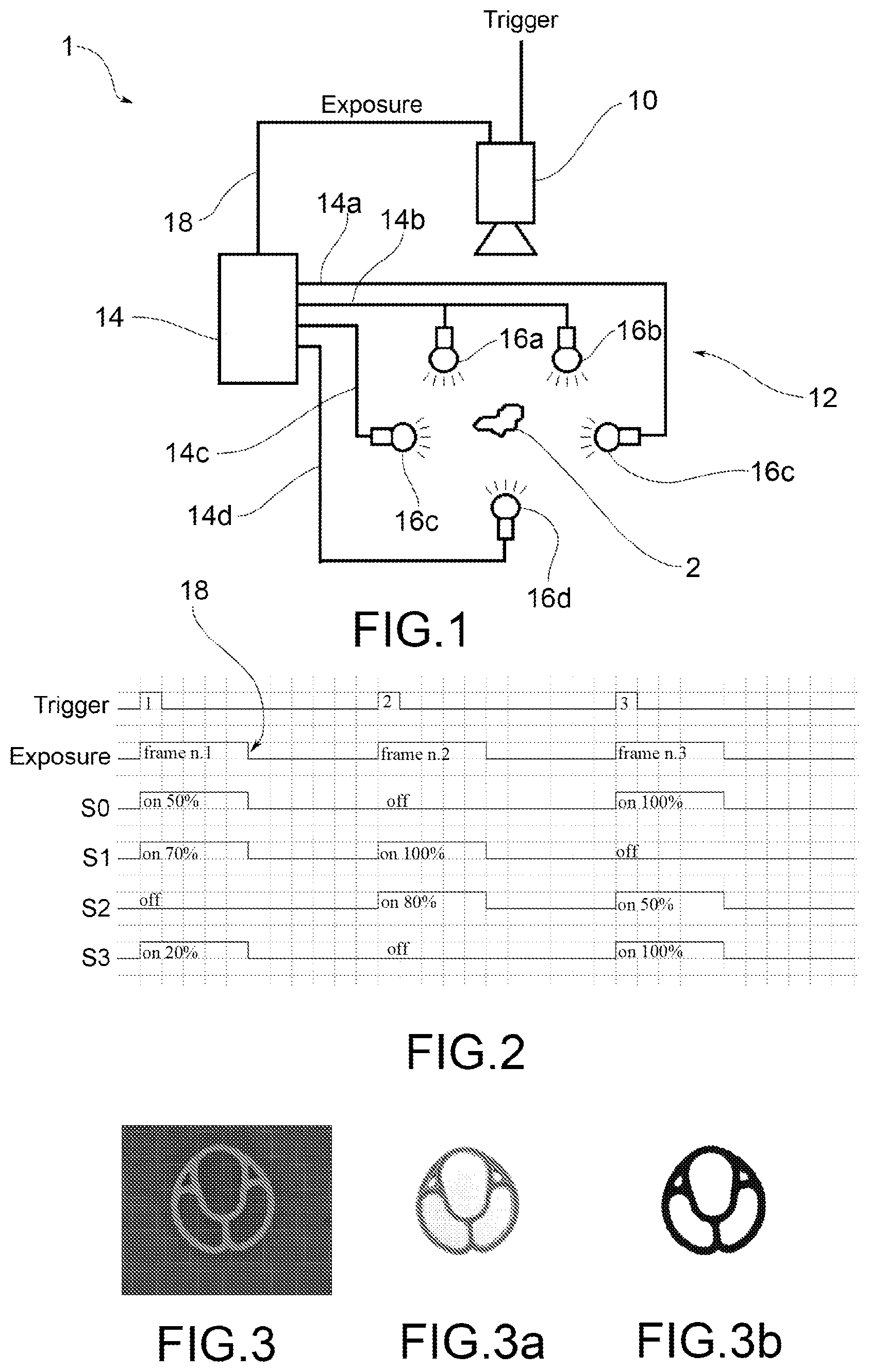 Patent US12106464 Figure 1 – Multi-shot illumination control using preset lighting program activating lighting groups and acquiring images for optical inspection