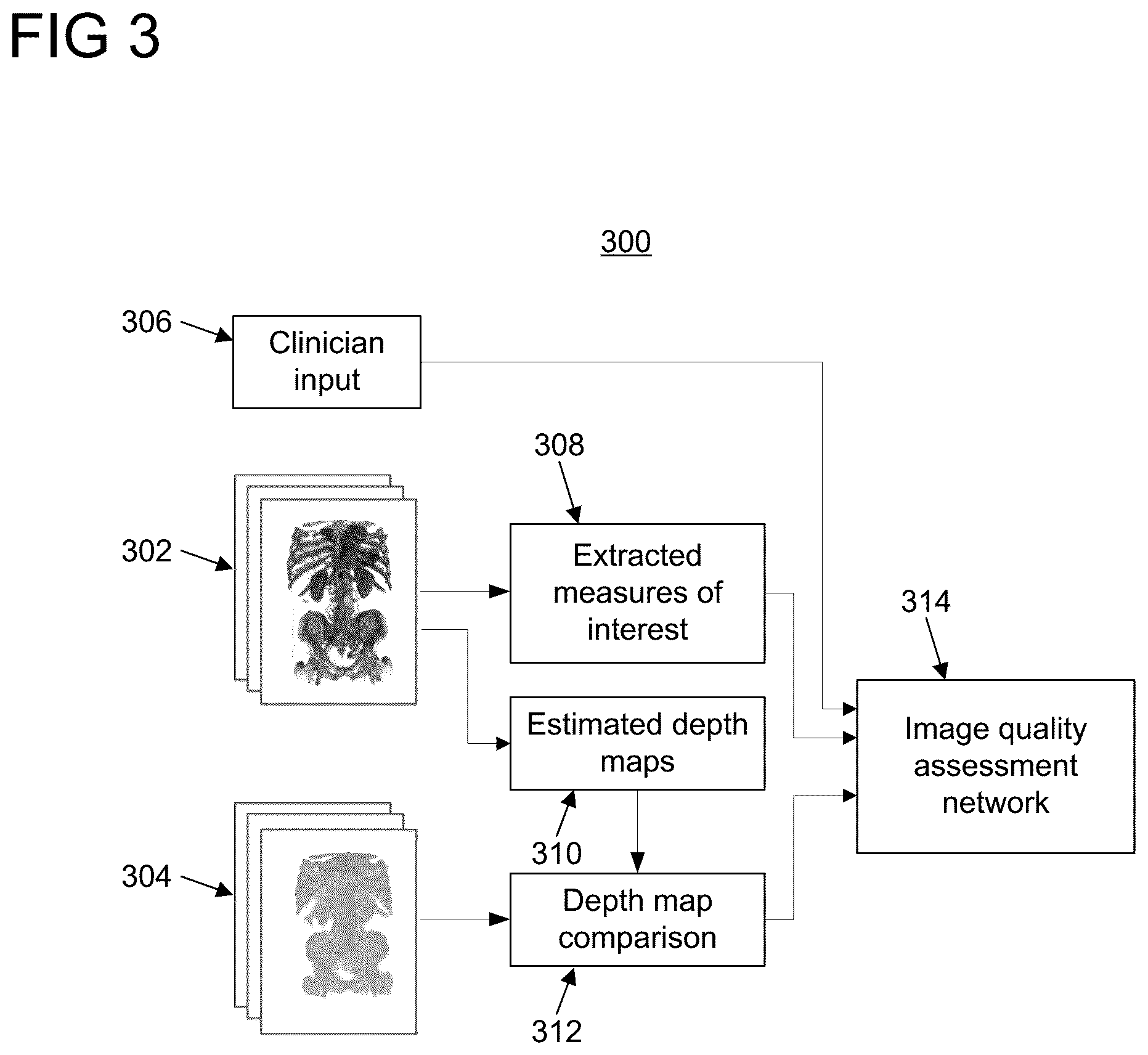 Patent US12106469 Figure 3 – Image quality assessment for refinement of imaging rendering parameters for rendering medical images
