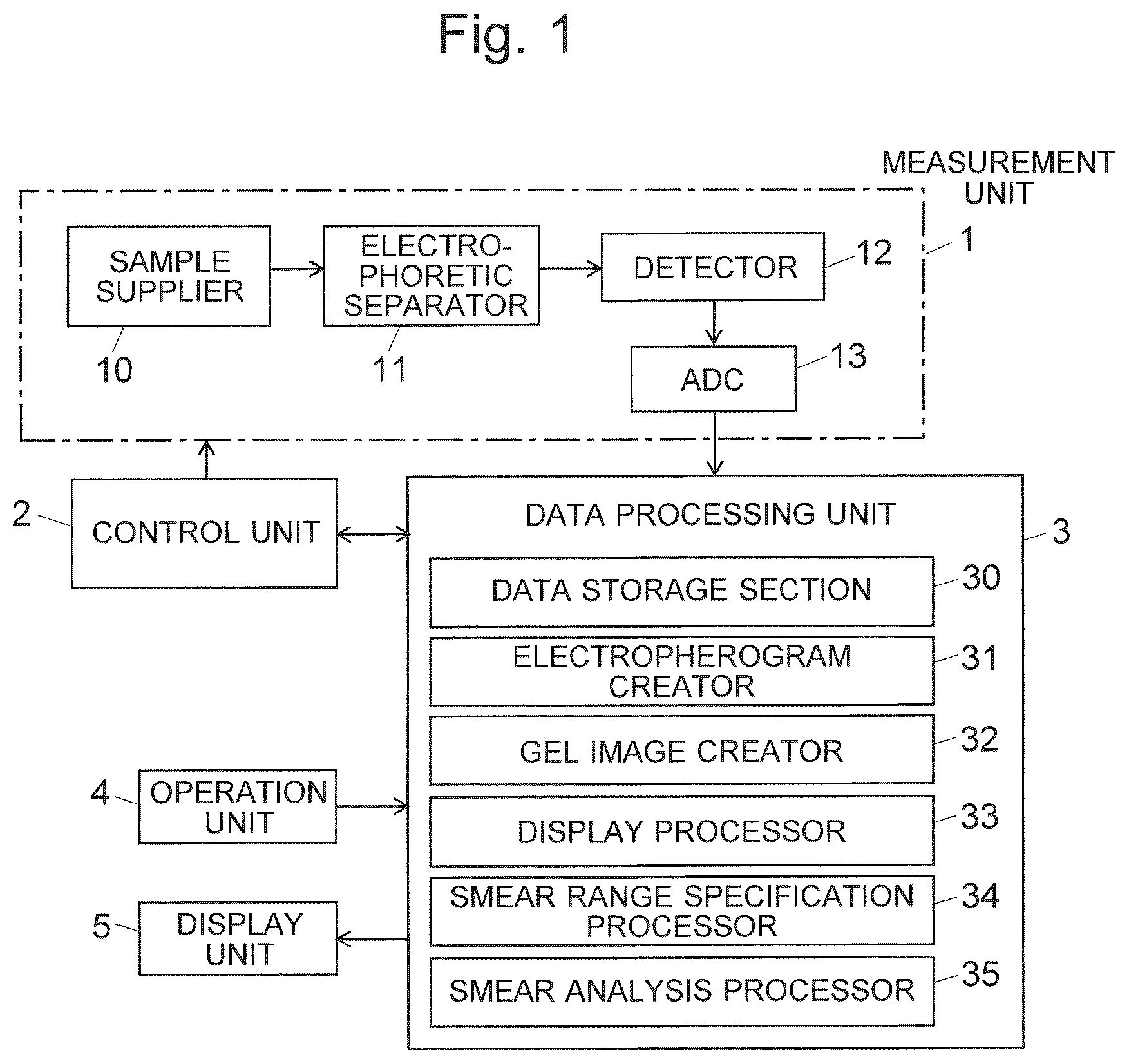 Patent US12106475 — Electrophoretic analysis data processing device and record medium recording electrophoretic analysis data processing program — Figure 1