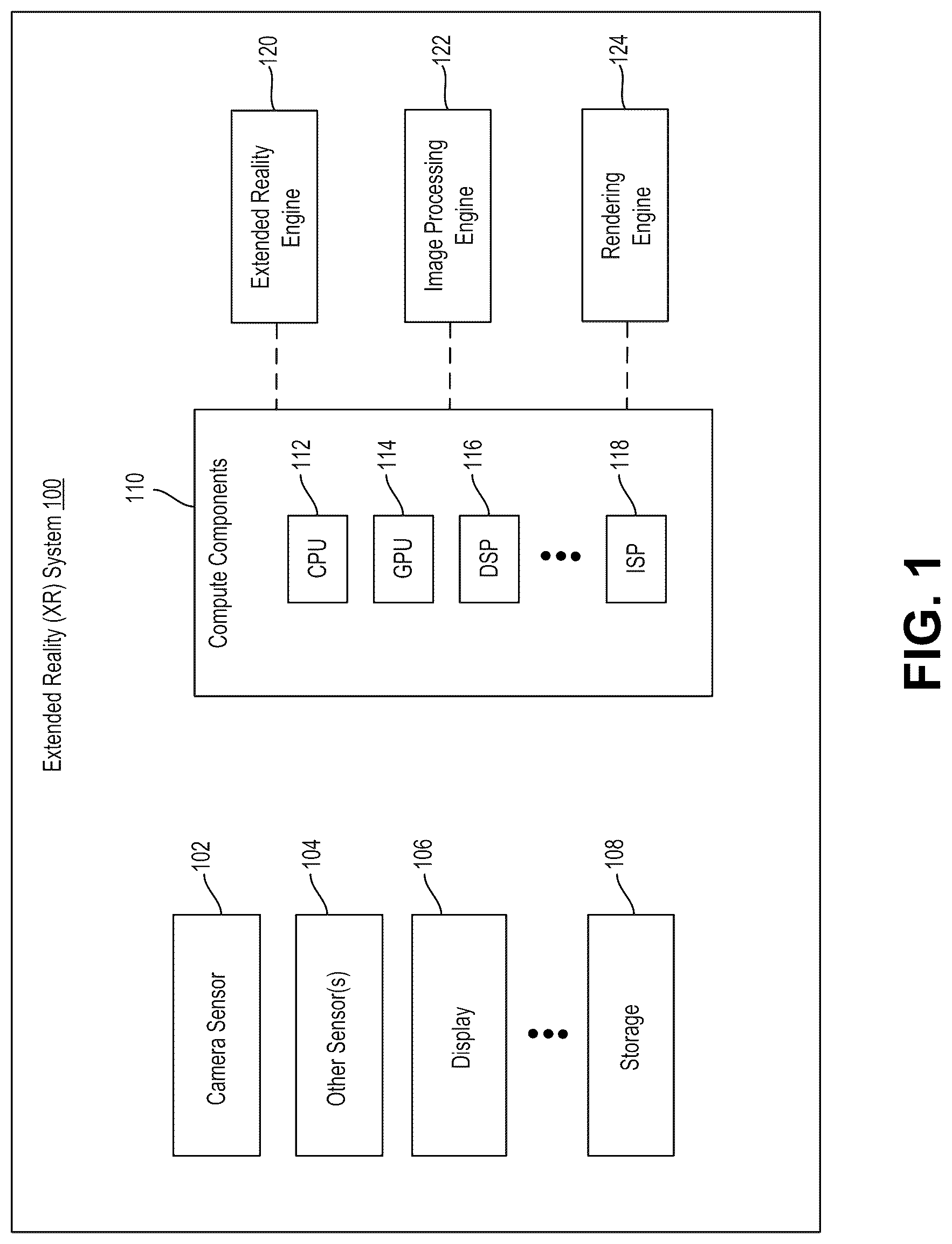 Patent US12106488 Figure 1 – Camera frame extrapolation for video pass-through