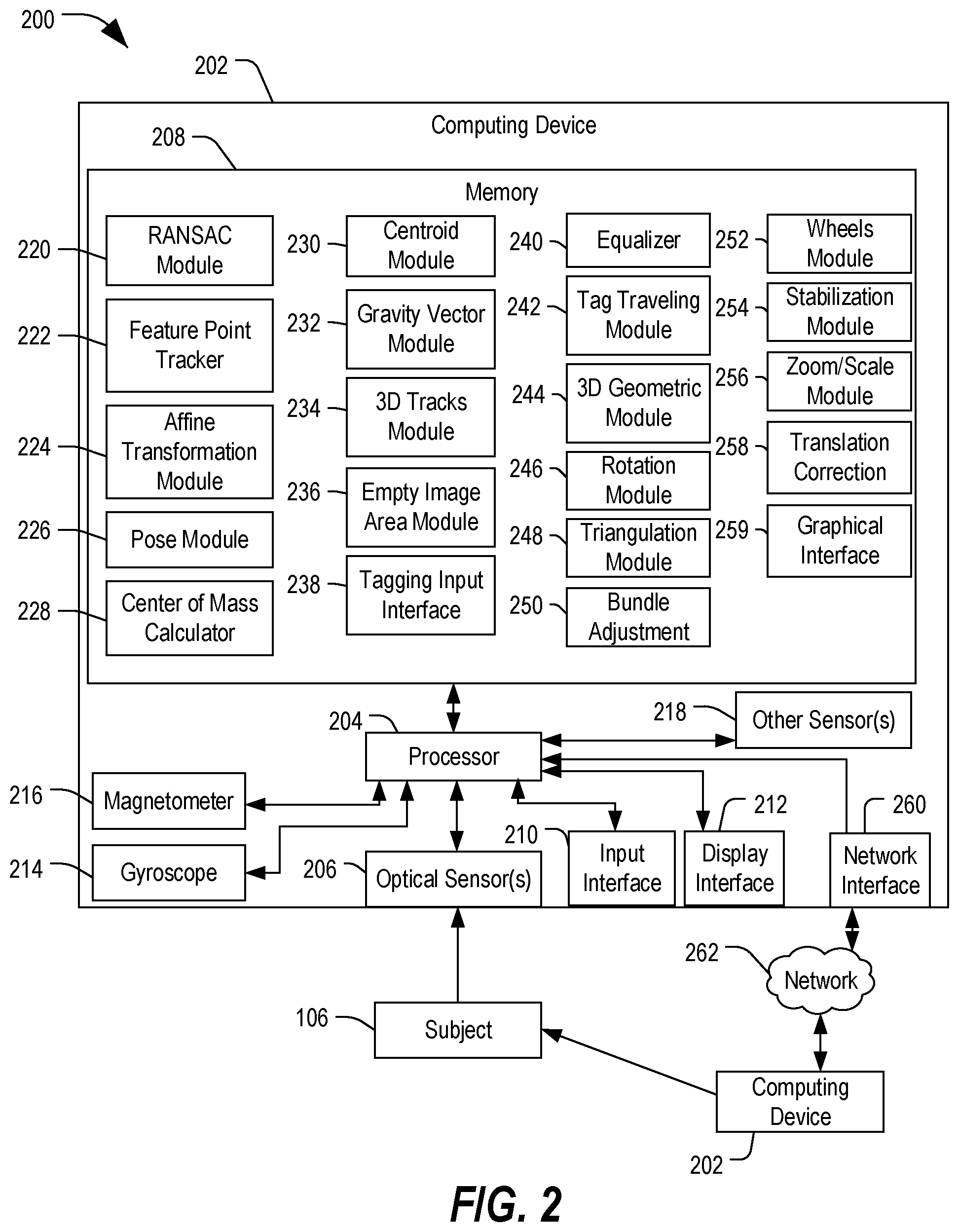 Patent US12106495 Figure 2 – Three-dimensional stabilized 360-degree composite image capture