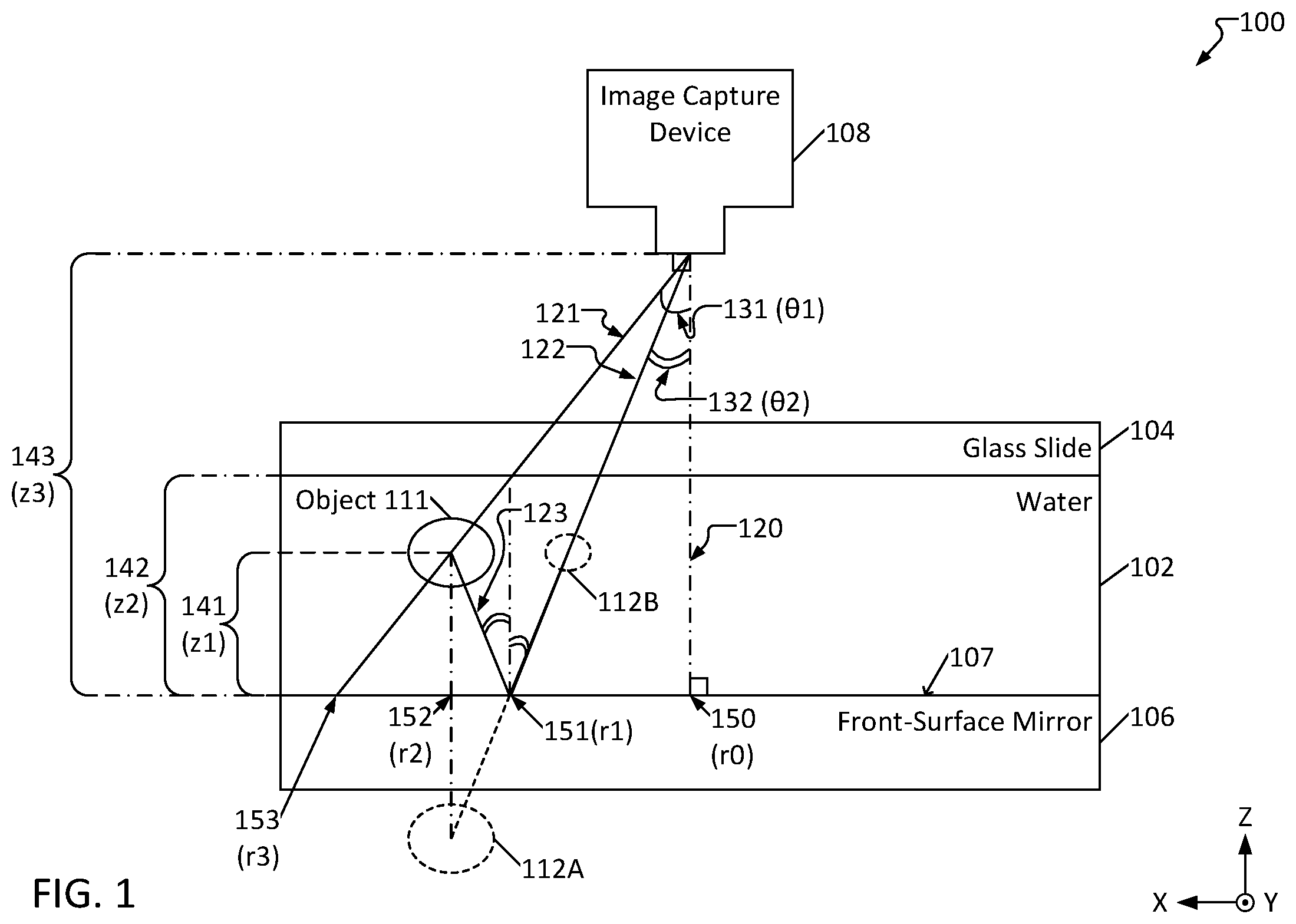 Patent US12106505 — Reflection-based distance perception — Figure 1