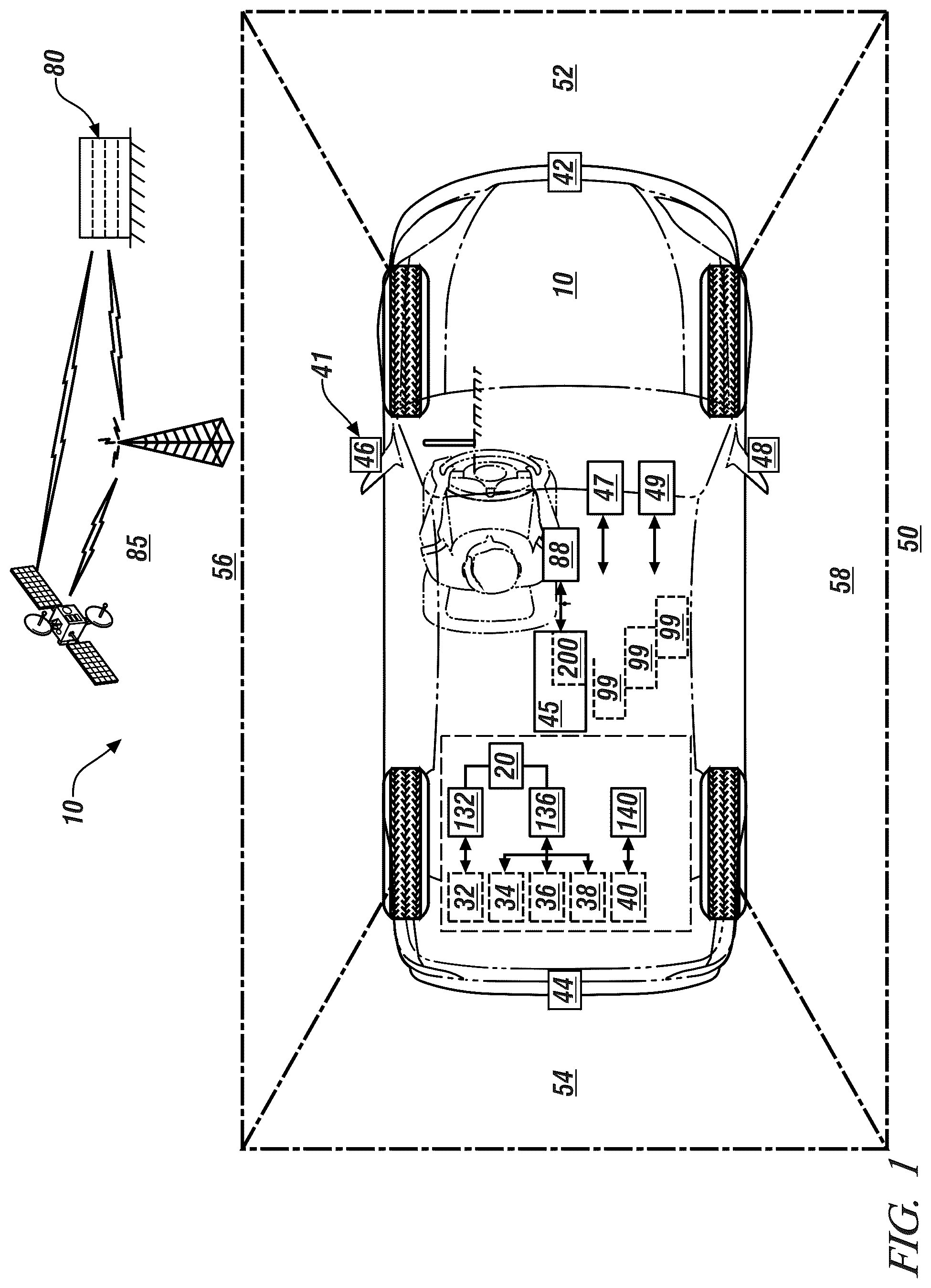 Patent US12106518 — On-vehicle camera alignment monitoring system — Figure 1