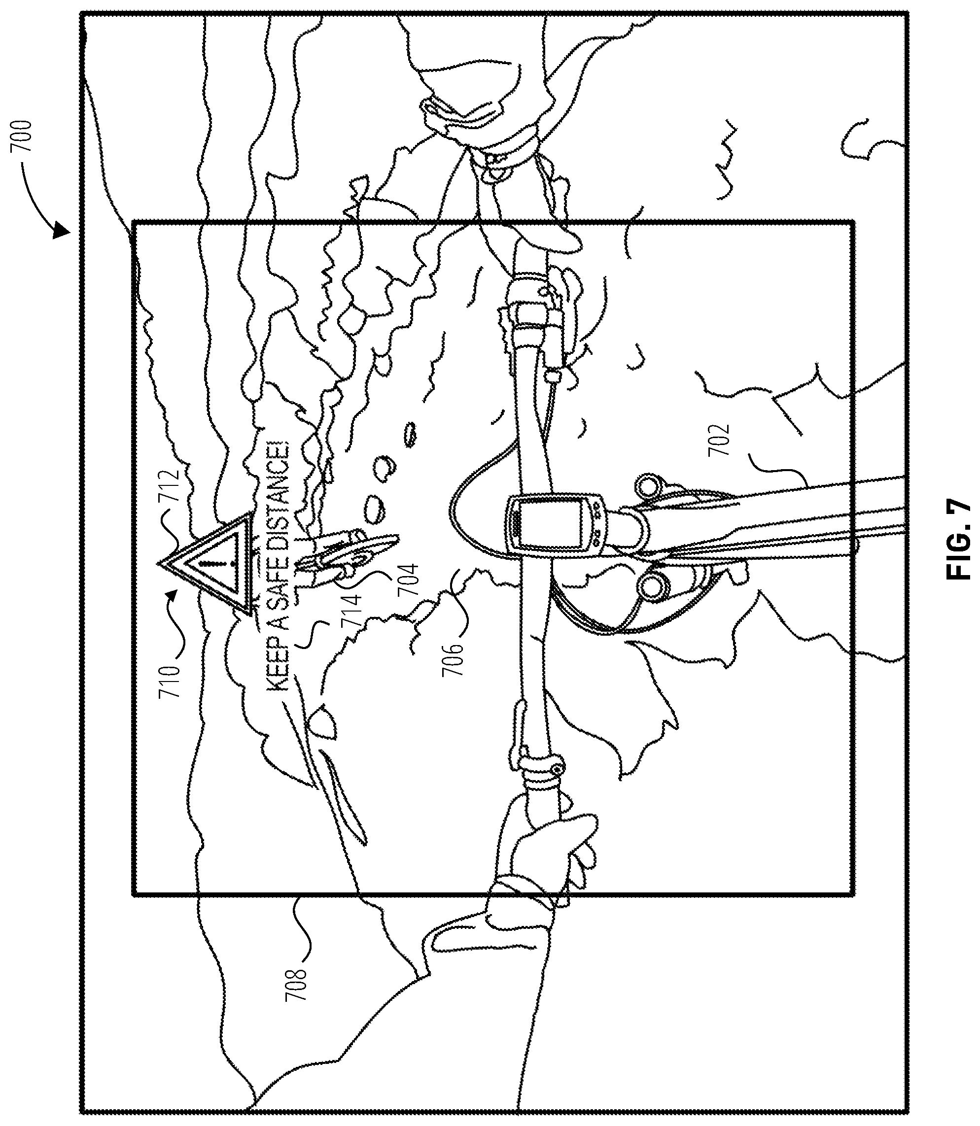 Patent US12106580 Figure 7 – AR assisted safe cycling