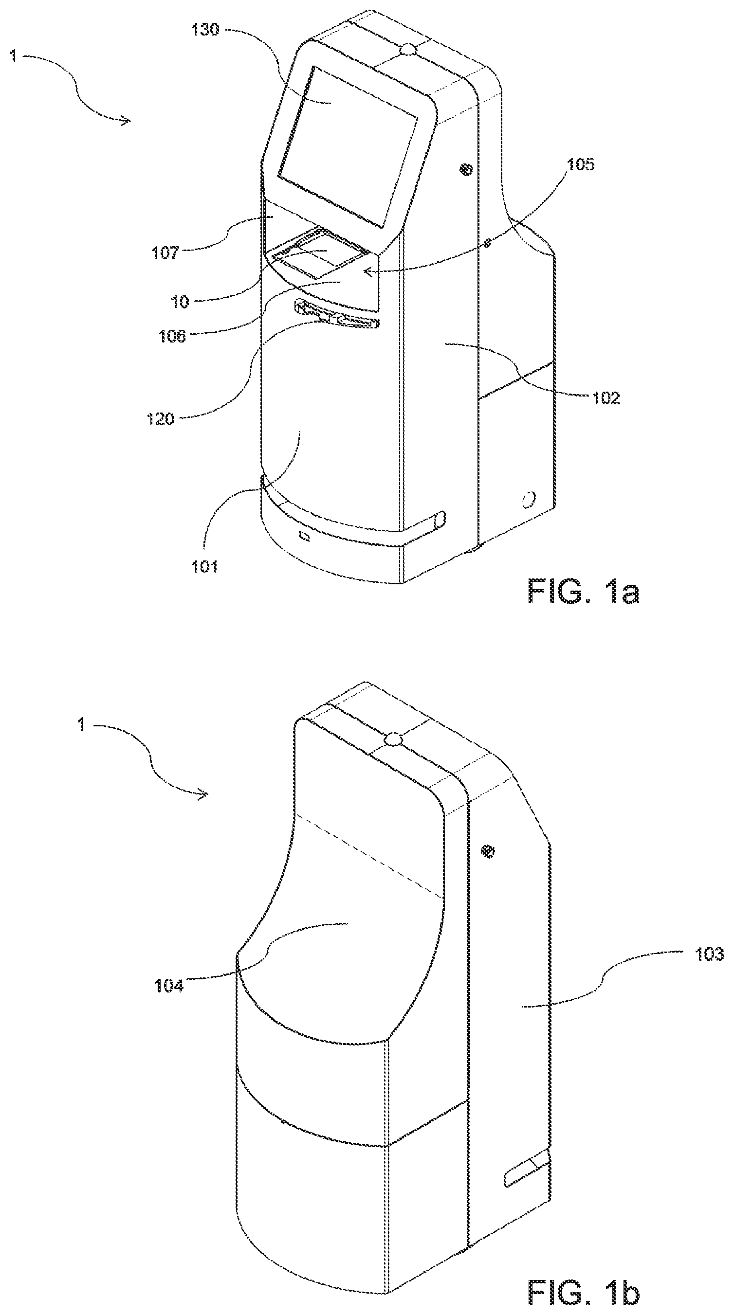 Patent US12106592 Figure 1 – Interactive kiosk having document reader