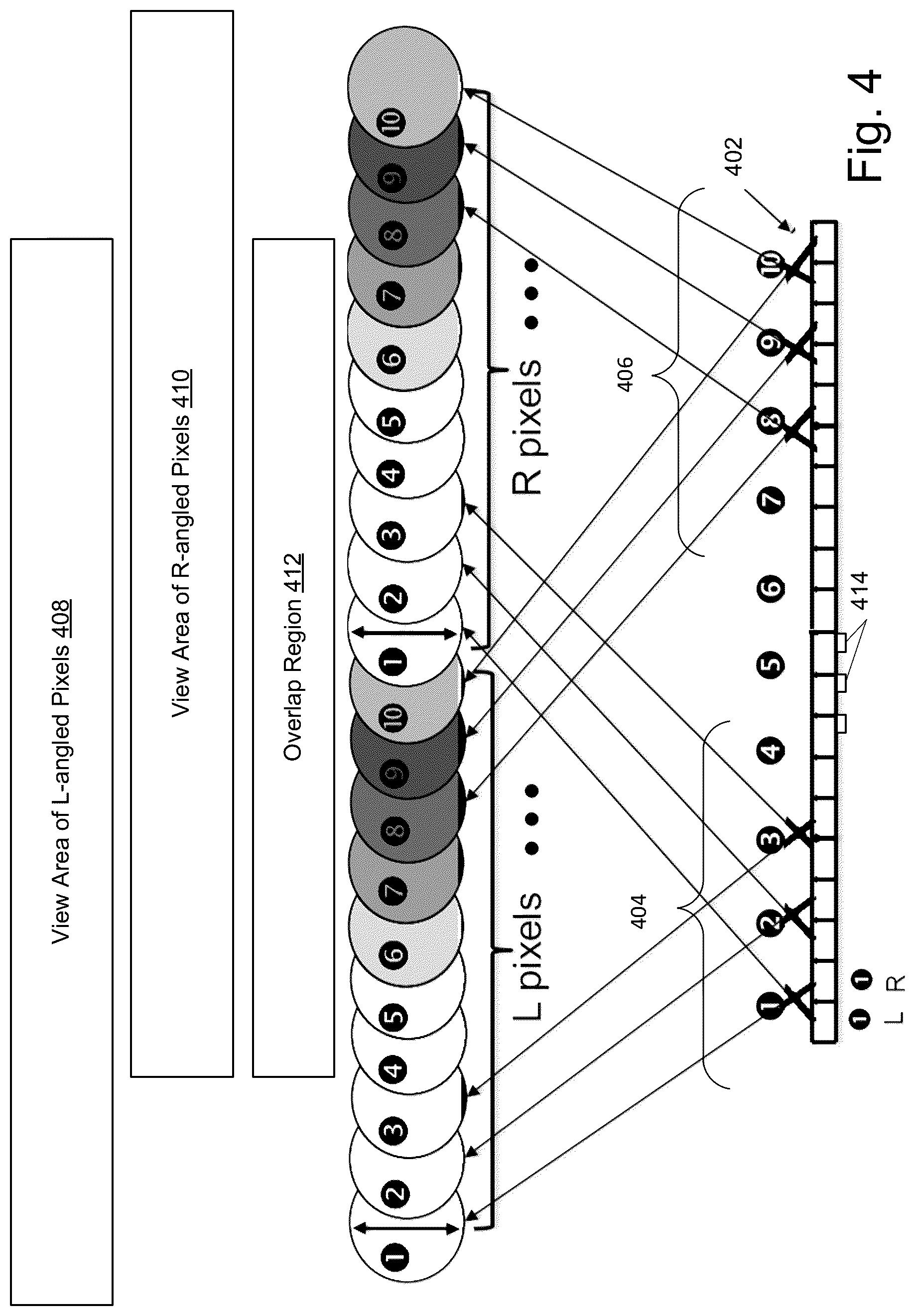 Patent US12106599 Figure 4 – Thin, multi-lens, optical fingerprint sensor adapted to image through cell phone displays and with multiple photodiode groups each having separate fields of view for each microlens