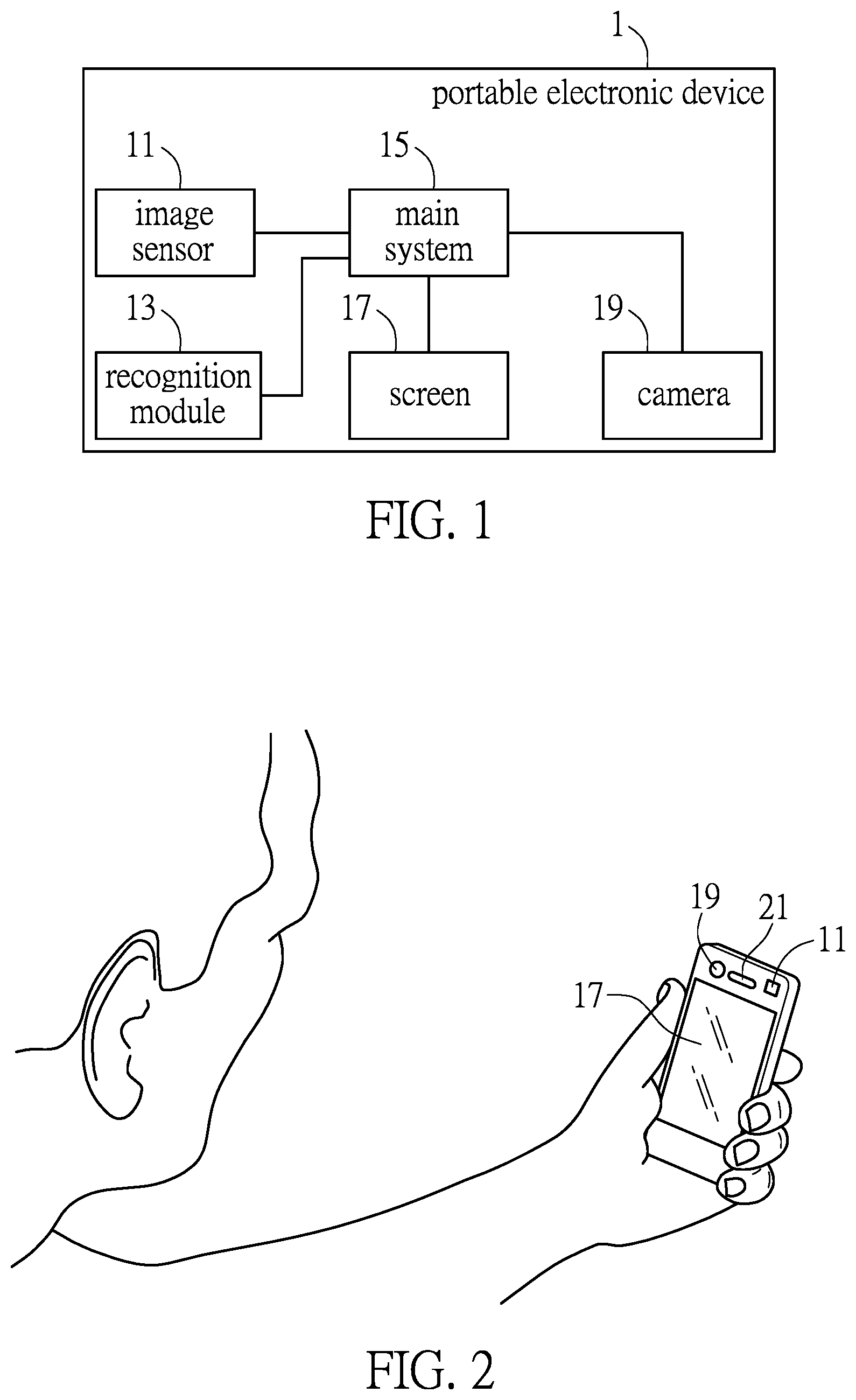 Patent US12106605 Figure 1 – Portable electronic device and operation method