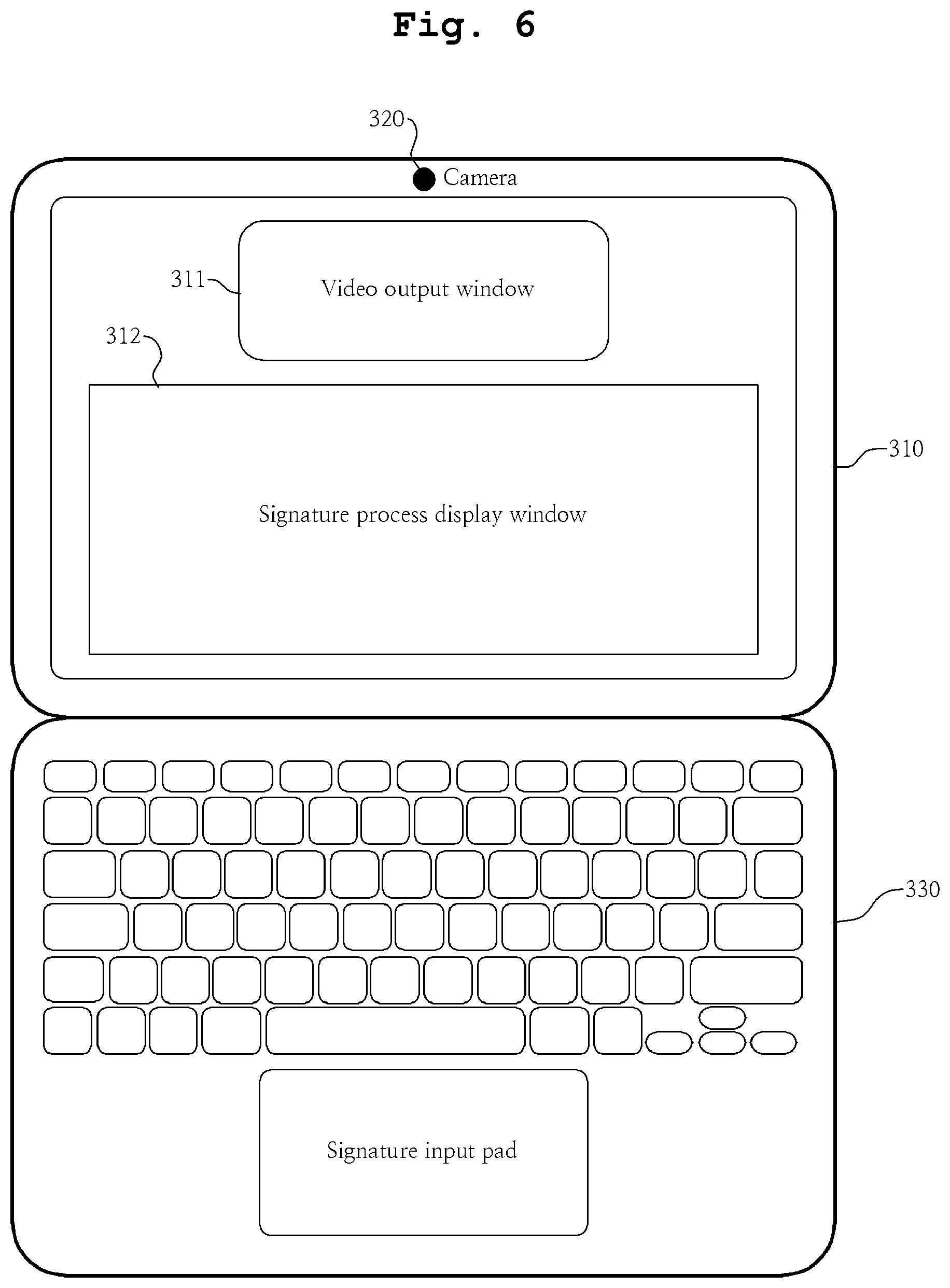 Patent US12106608 Figure 6 – Apparatus and method for user authentication based on face recognition and handwritten signature verification