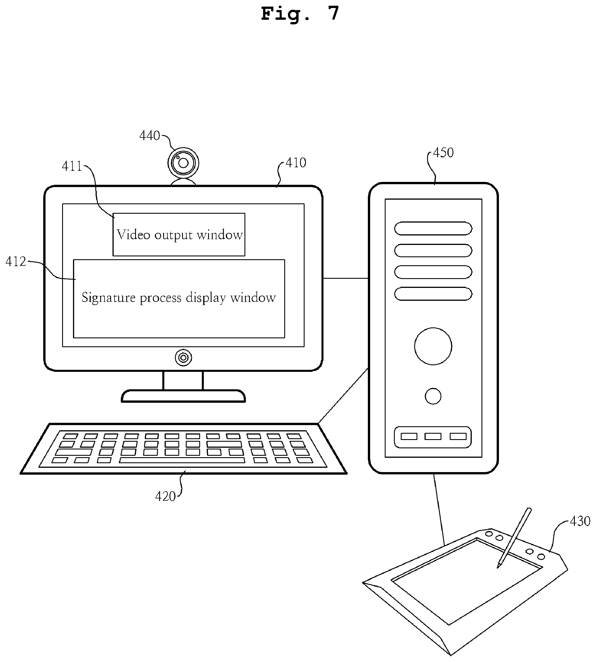 Patent US12106608 Figure 7 – Apparatus and method for user authentication based on face recognition and handwritten signature verification
