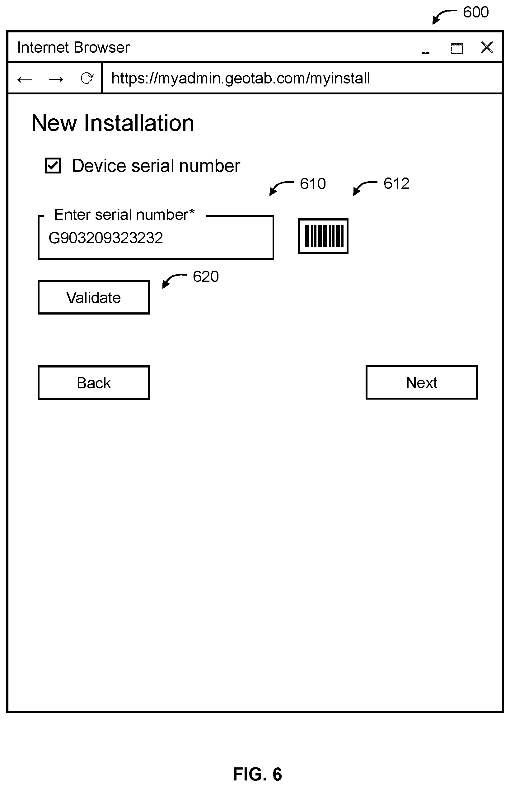 Patent US12106614 Figure 6 – Systems and methods for validating telematics device installations