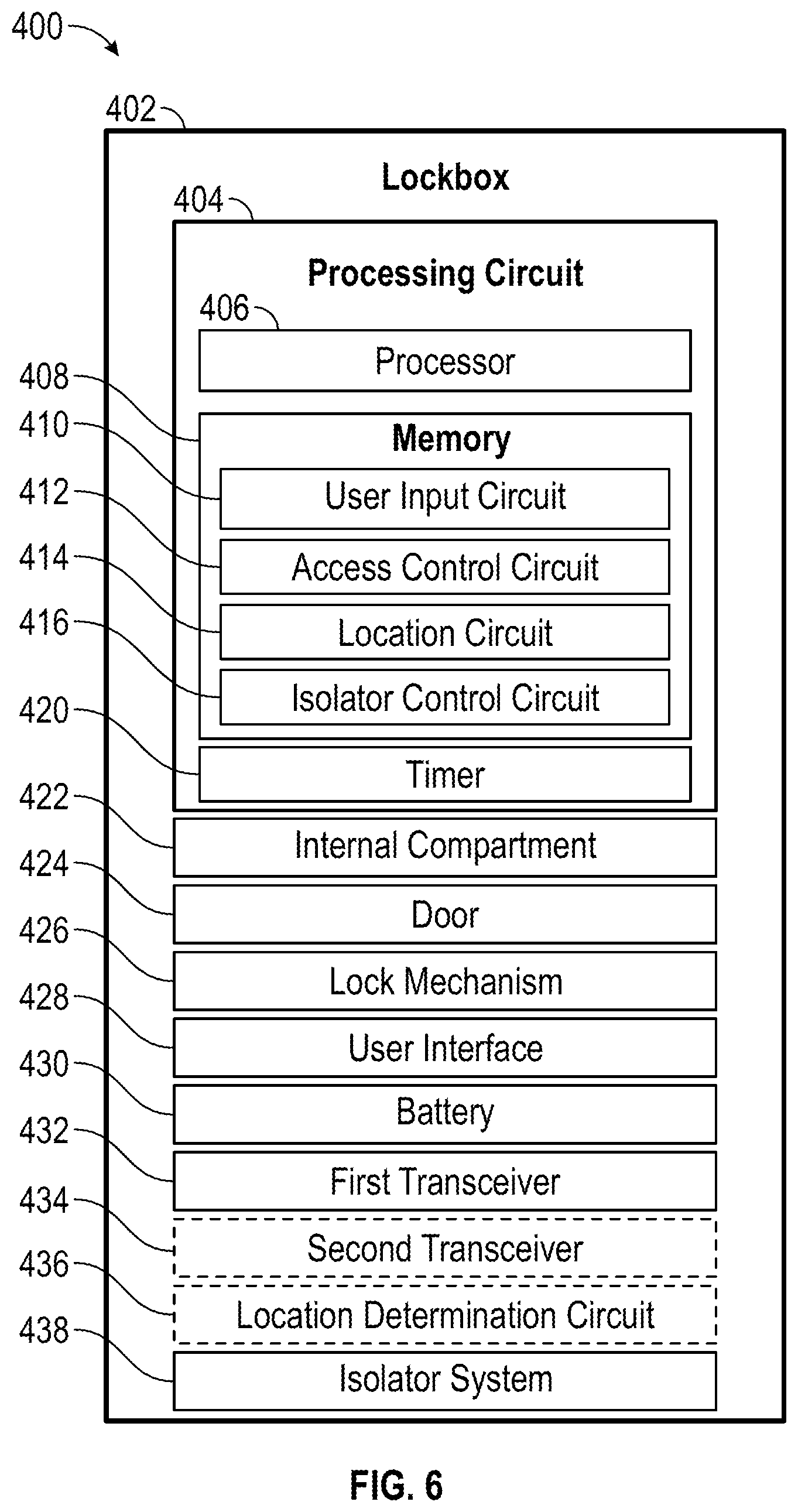 Patent US12106618 Figure 6 – Isolation device