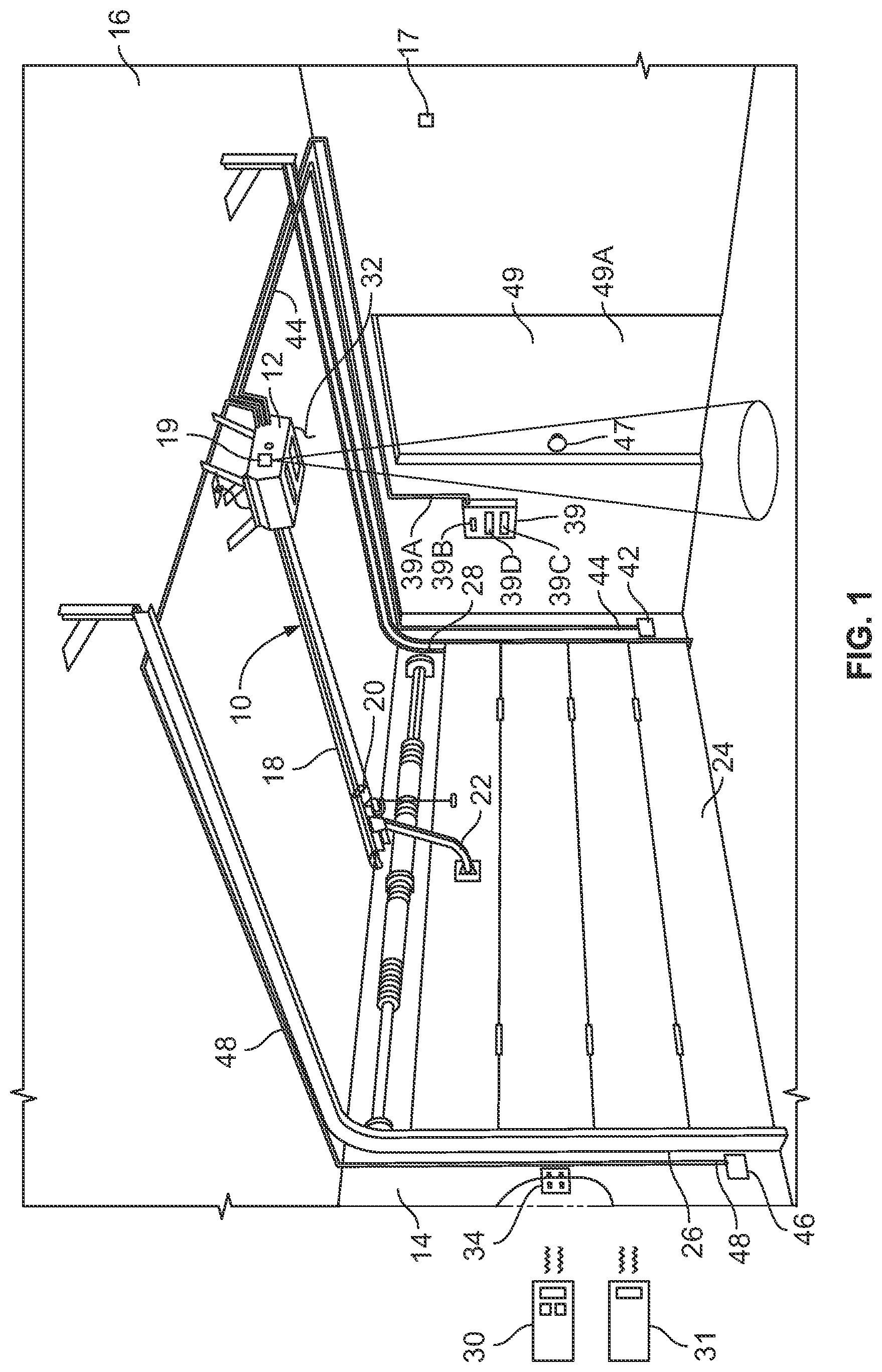 Patent US12106623 Figure 1 – System and method for facilitating access to a secured area