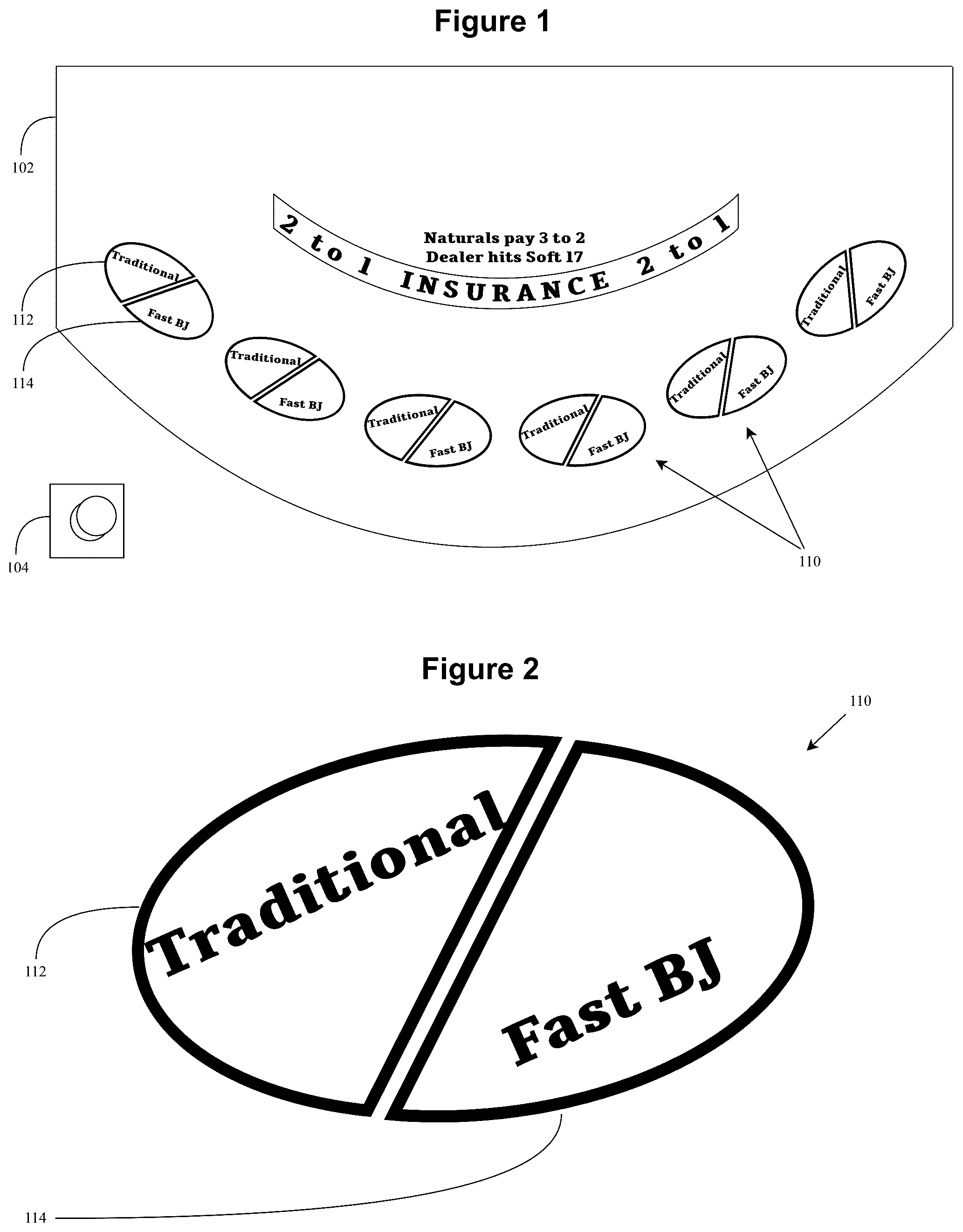 Patent US12106627 Figure 1 – Gaming table device and method for use and supervision of game play