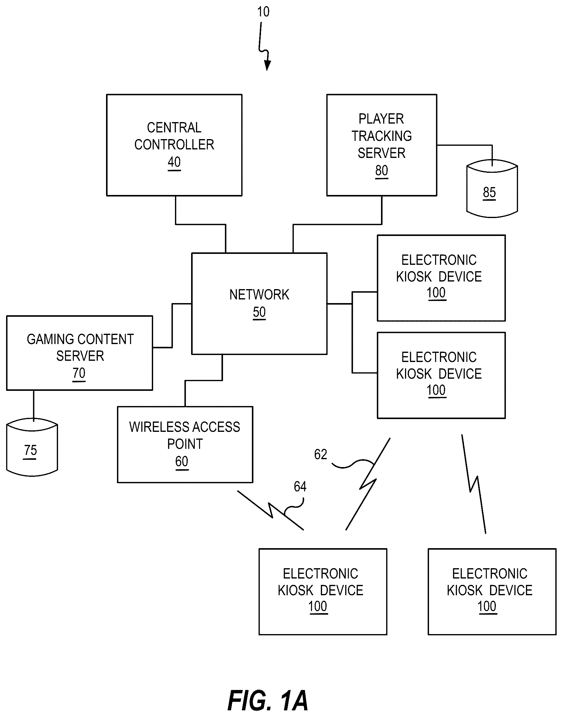 Patent US12106631 Figure 1 – Providing incentives for directing cashout funds to a cashless wallet account, and related systems, devices, and methods