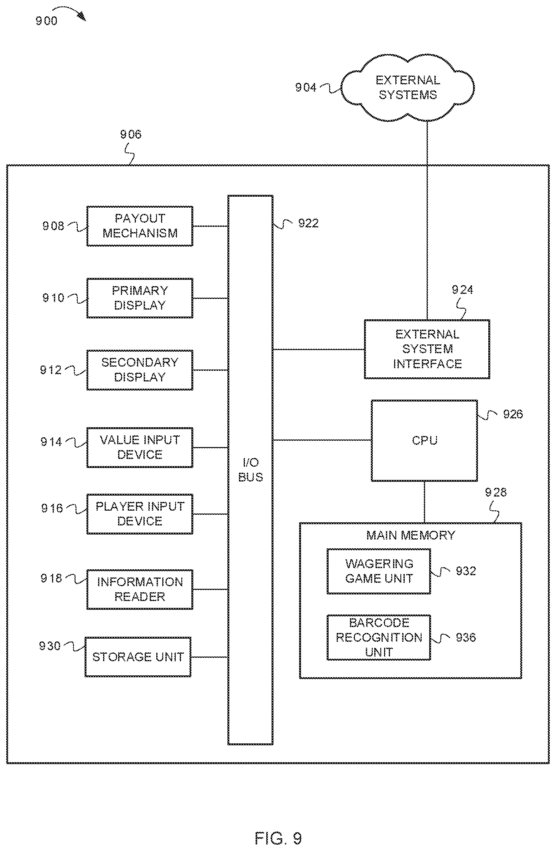 Patent US12106632 Figure 9 – Transferring awards via optical machine readable data representation images