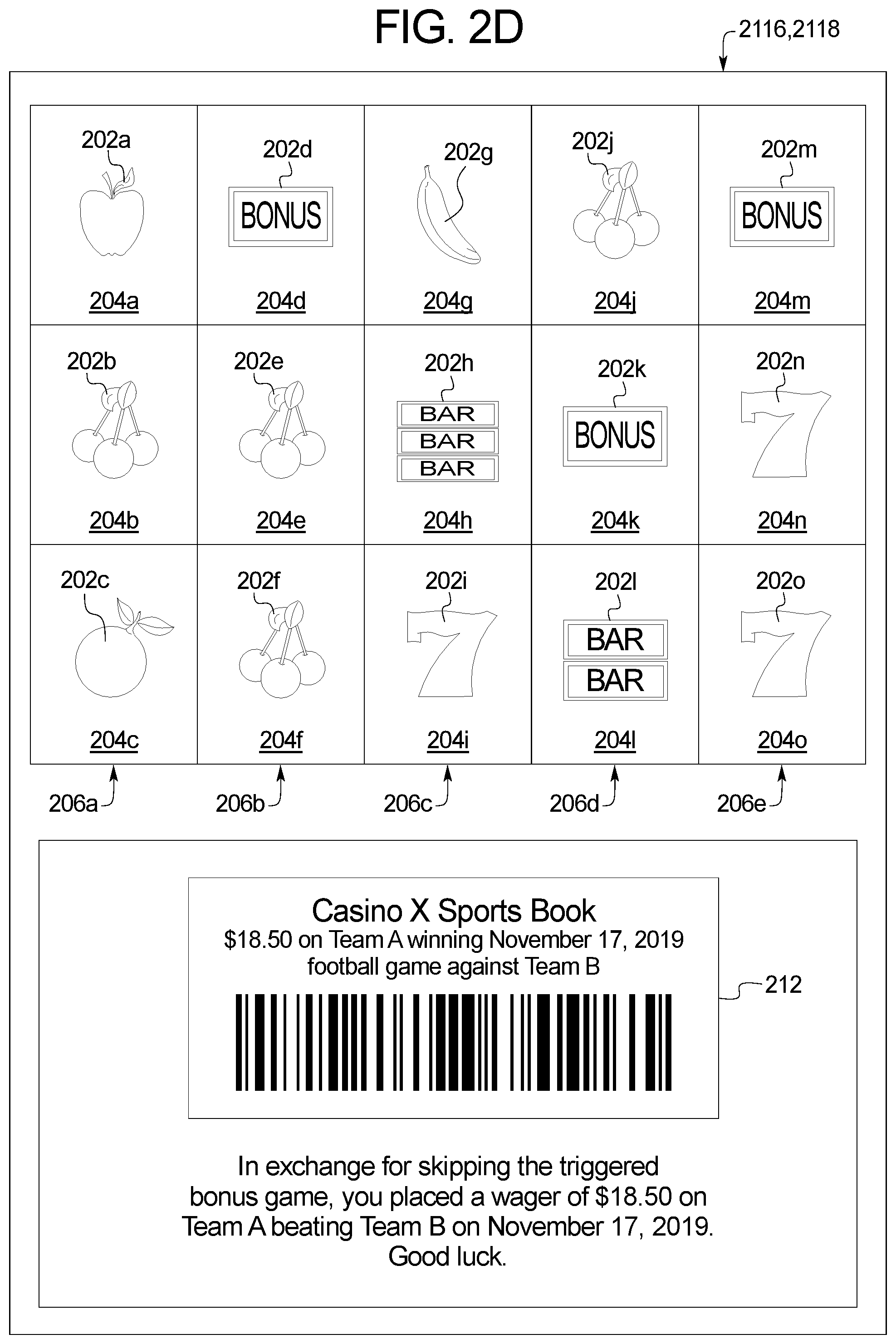 Patent US12106634 Figure 5 – Gaming system and method for skipping bonus events in exchange for sporting event wagers