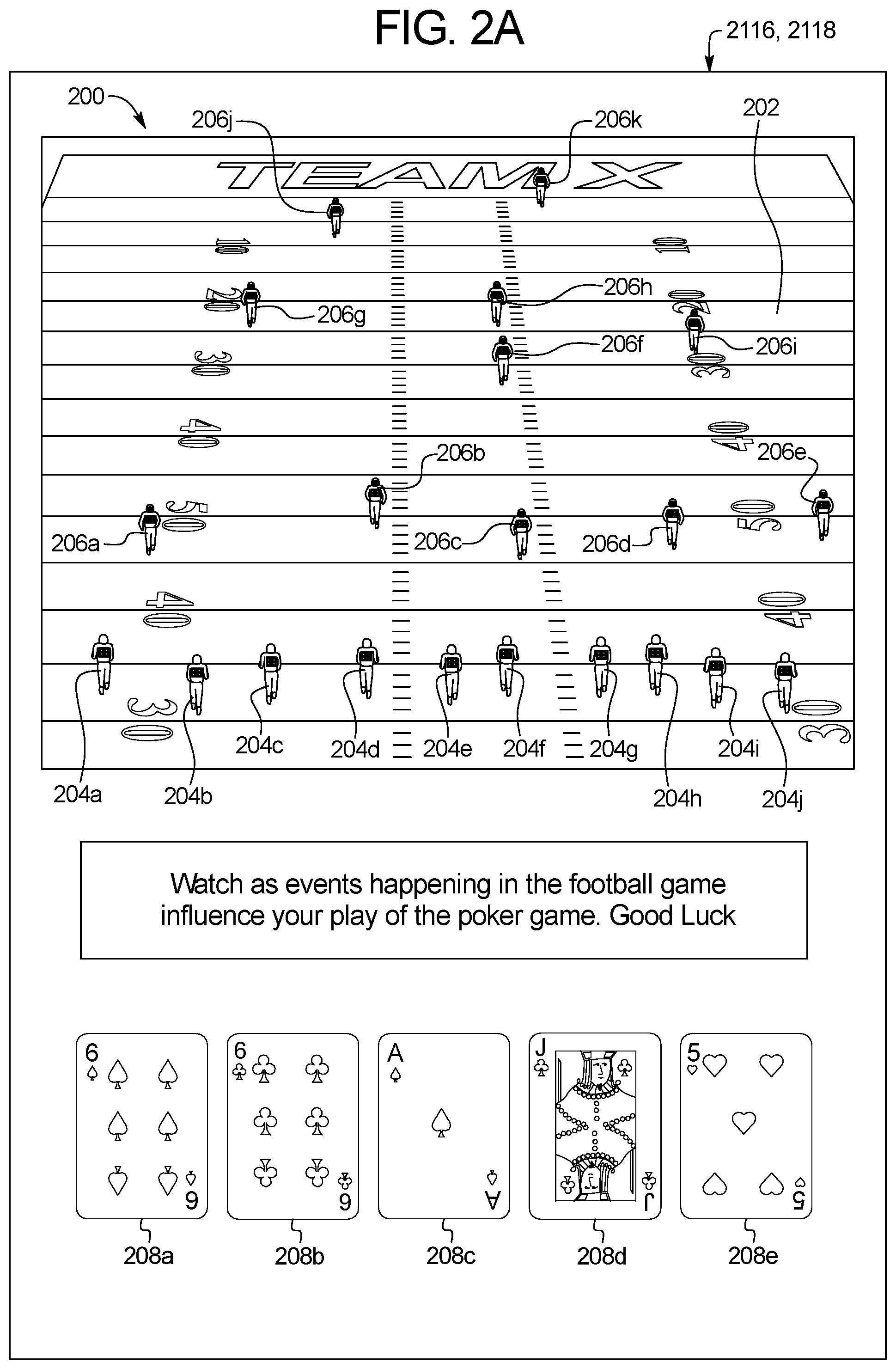 Patent US12106635 Figure 2 – Gaming system and method for modifying a play of a wagering game based on a sporting event