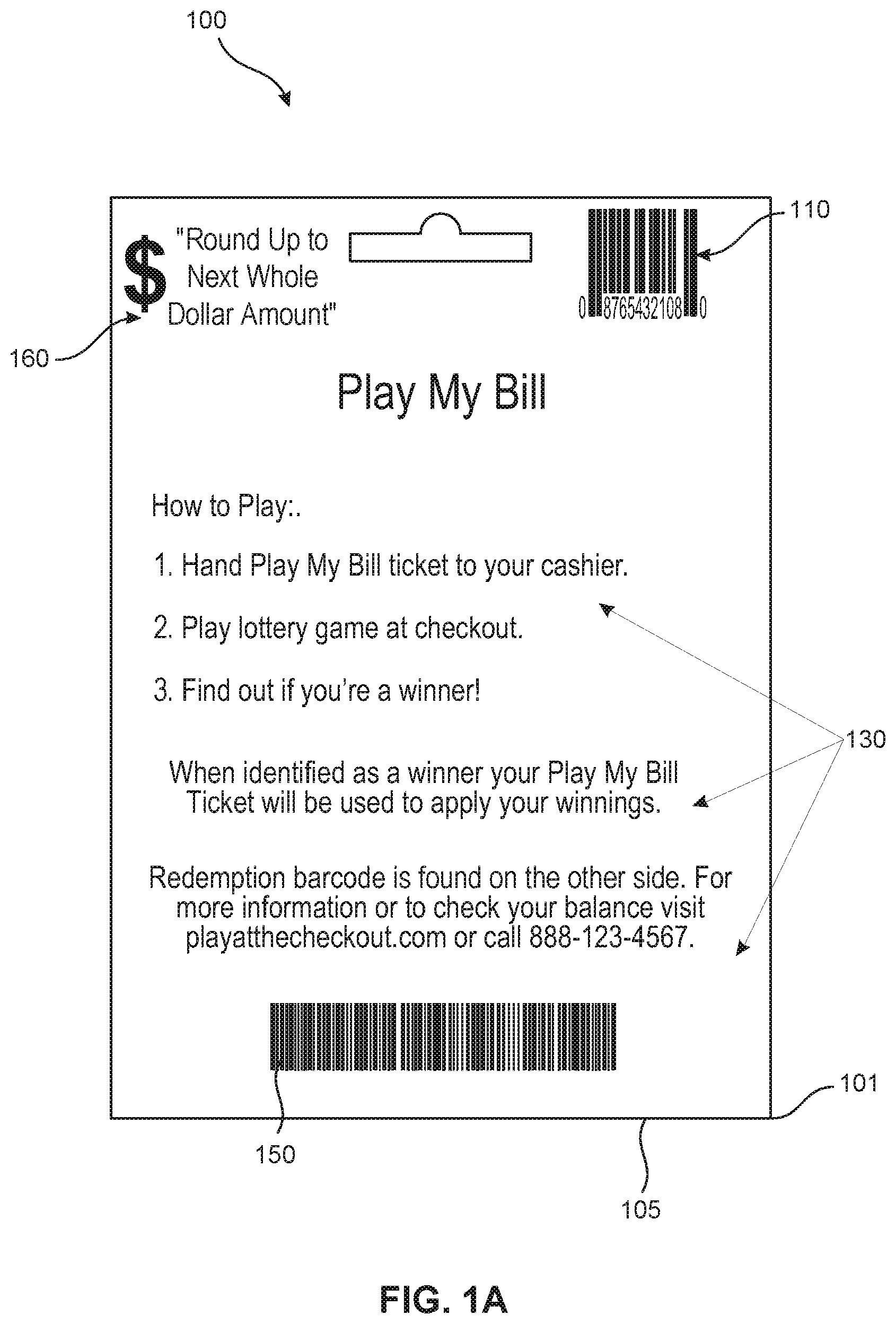 Patent US12106637 — Play my bill retail lottery game — Figure 1