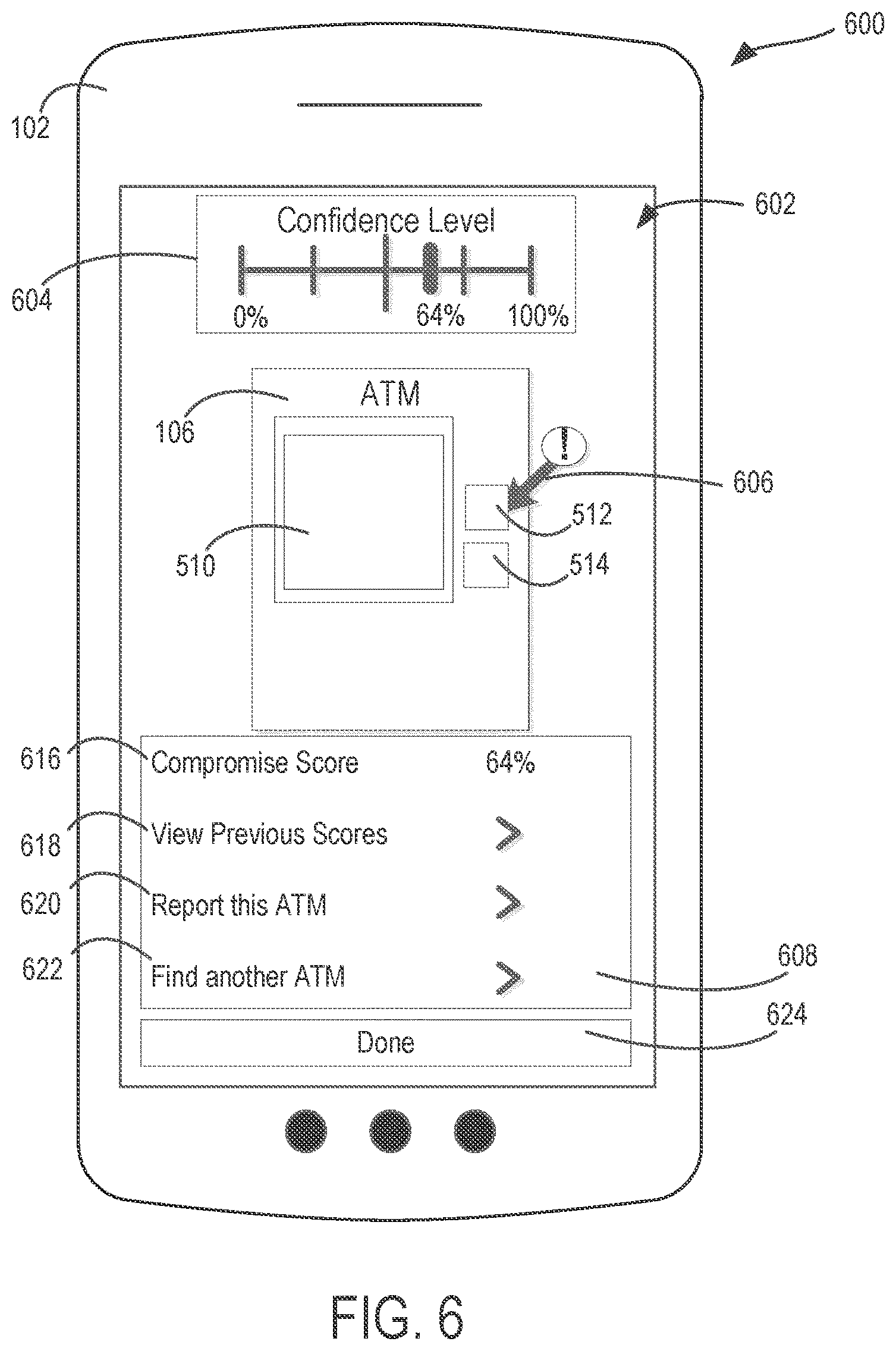 Patent US12106640 Figure 6 – Systems and methods for detecting compromised ATMs