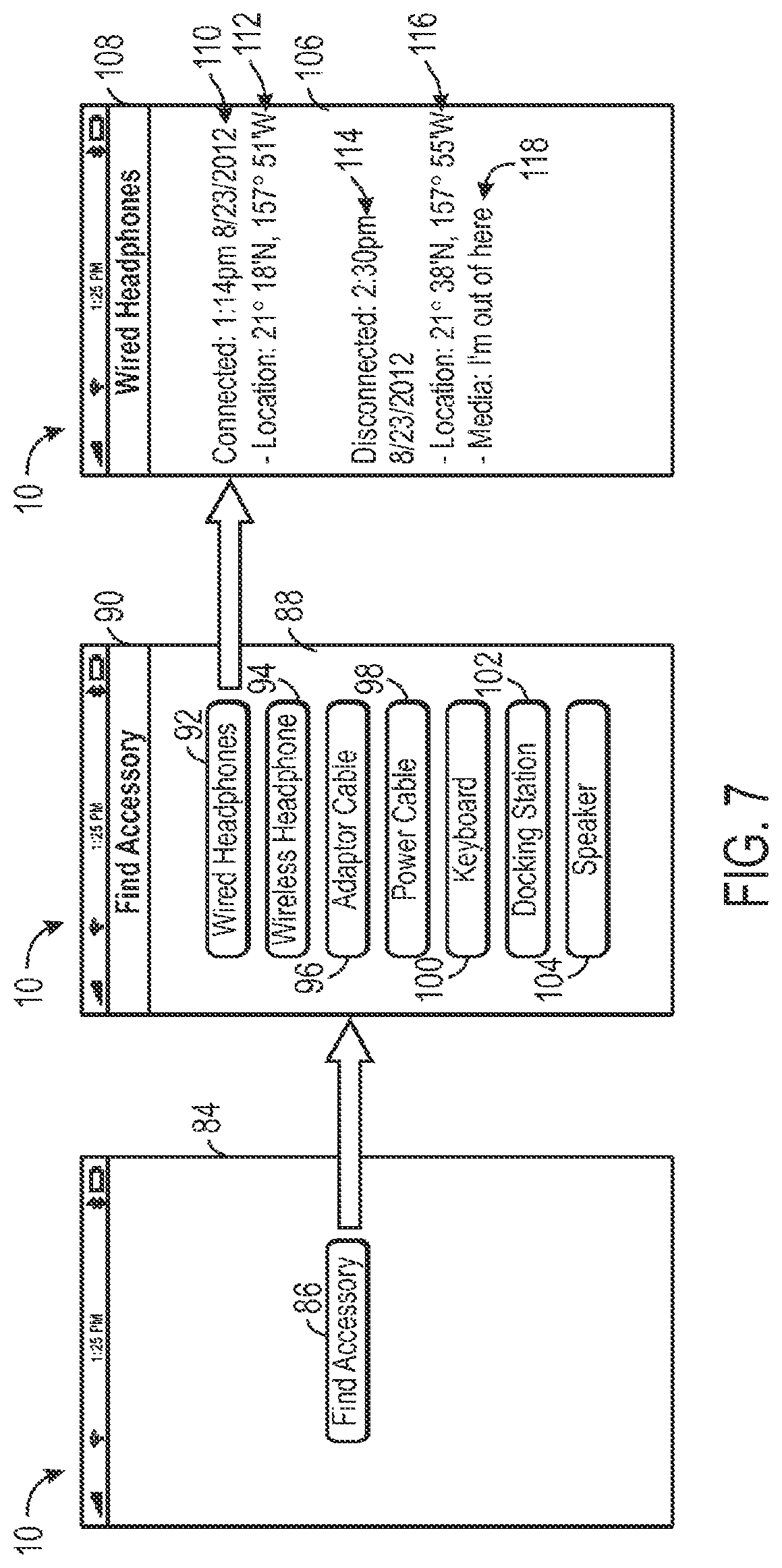 Patent US12106641 Figure 5 – Devices and methods for locating accessories of an electronic device