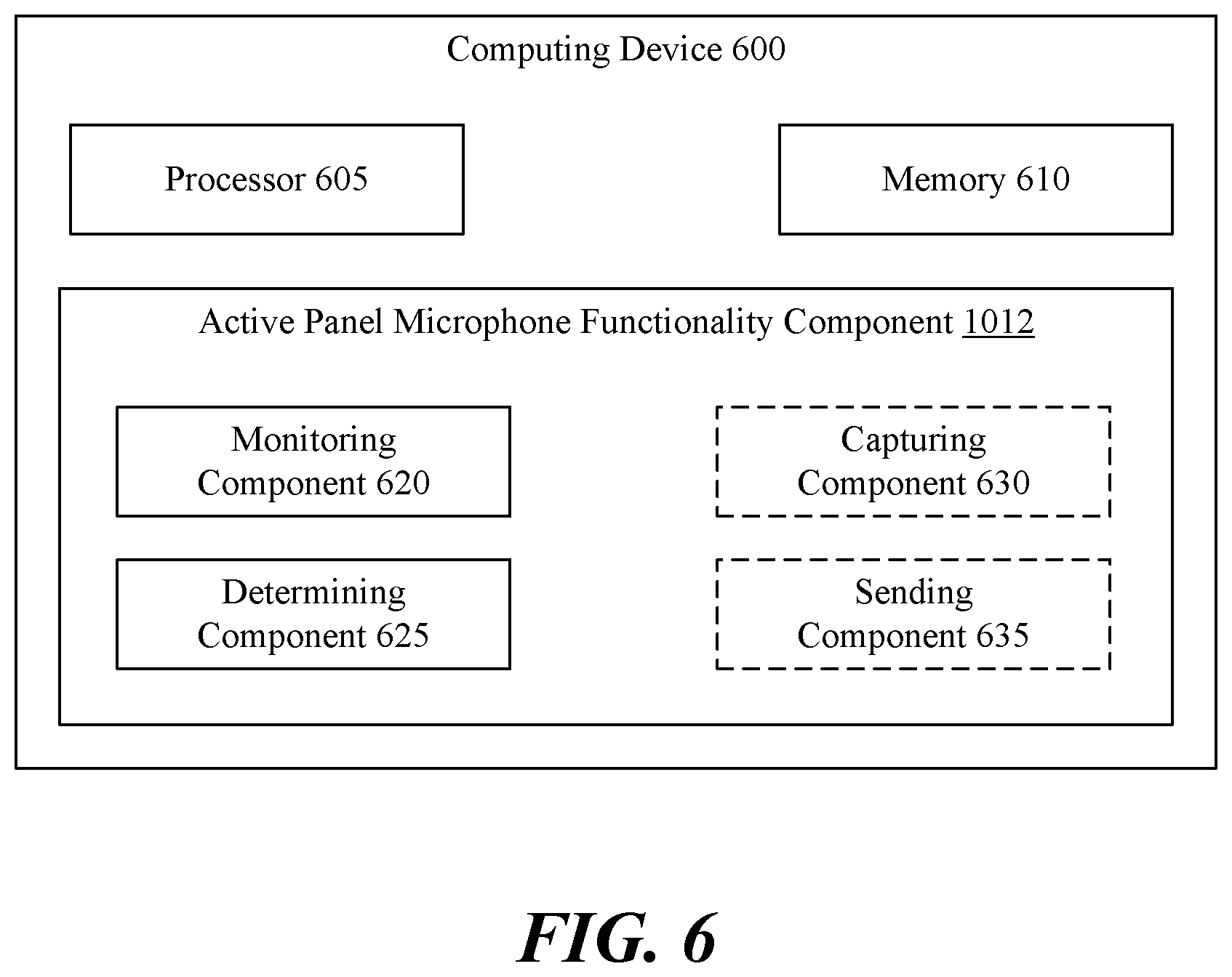 Patent US12106646 Figure 6 – Security / automation system control panel with active microphones