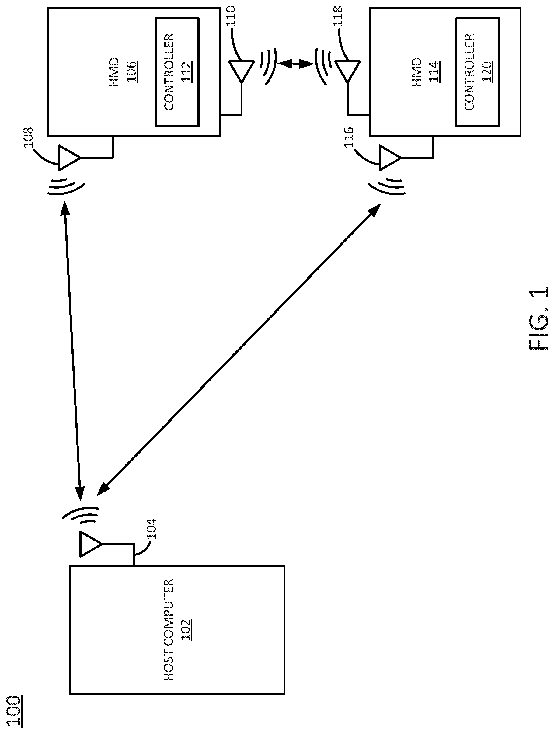 Patent US12106651 Figure 1 – Collision avoidance of head mounted displays