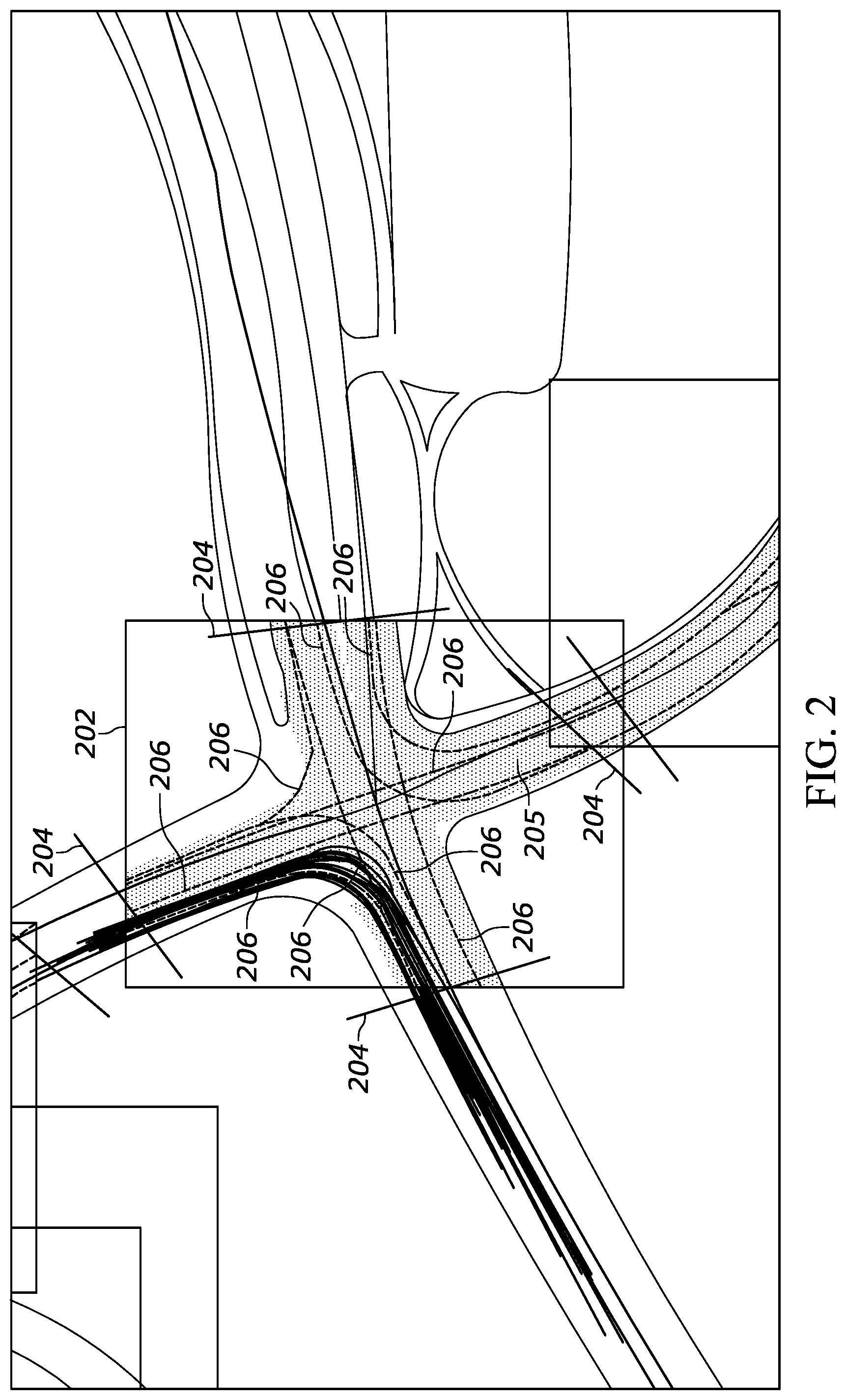Patent US12106660 Figure 2 – High speed determination of intersection traversal without road data