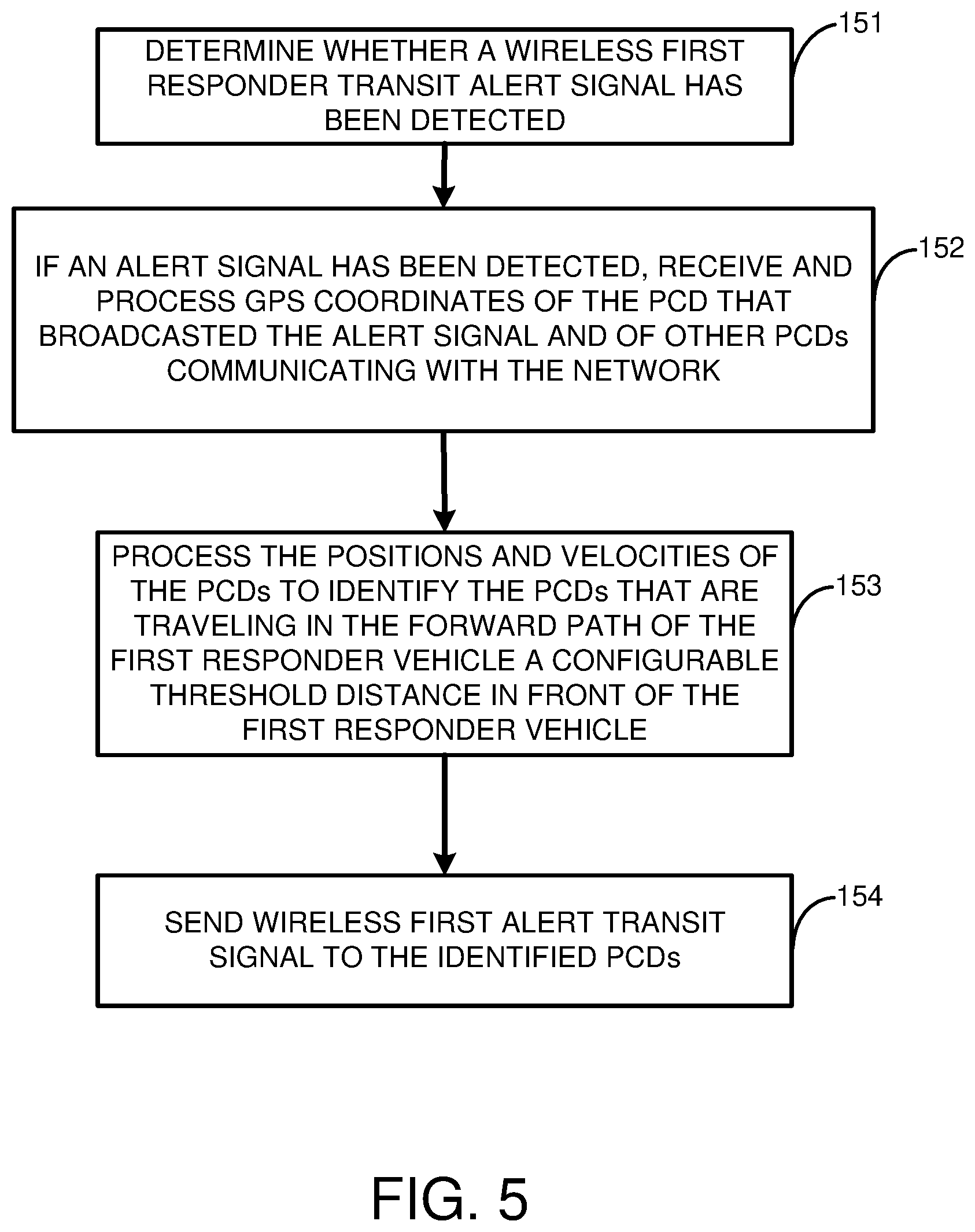 Patent US12106665 Figure 5 – First responder transit alert system and method